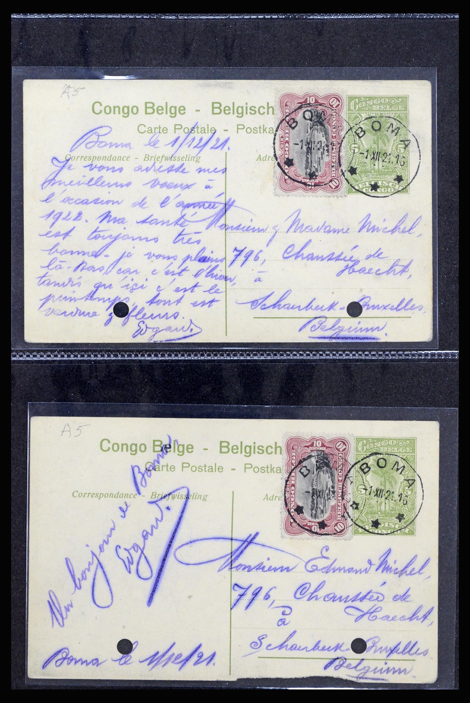 37171 009 - Postzegelverzameling 37171 Belgisch Congo brieven 1886-1955.