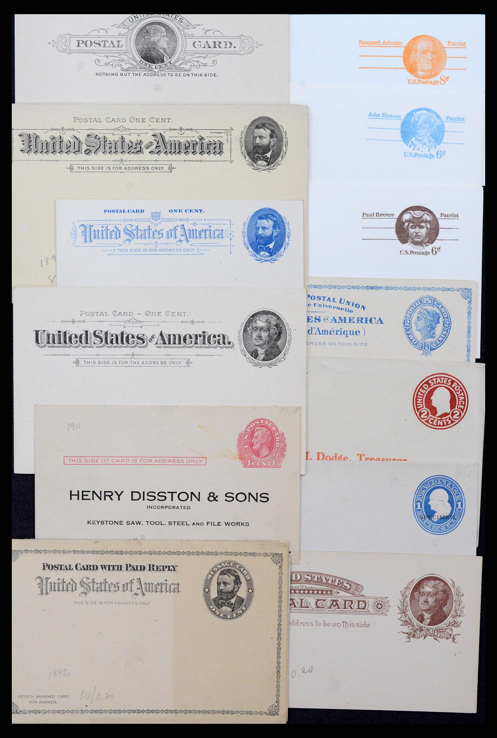 37172 002 - Postzegelverzameling 37172 USA postwaardestukken 1872-1960.