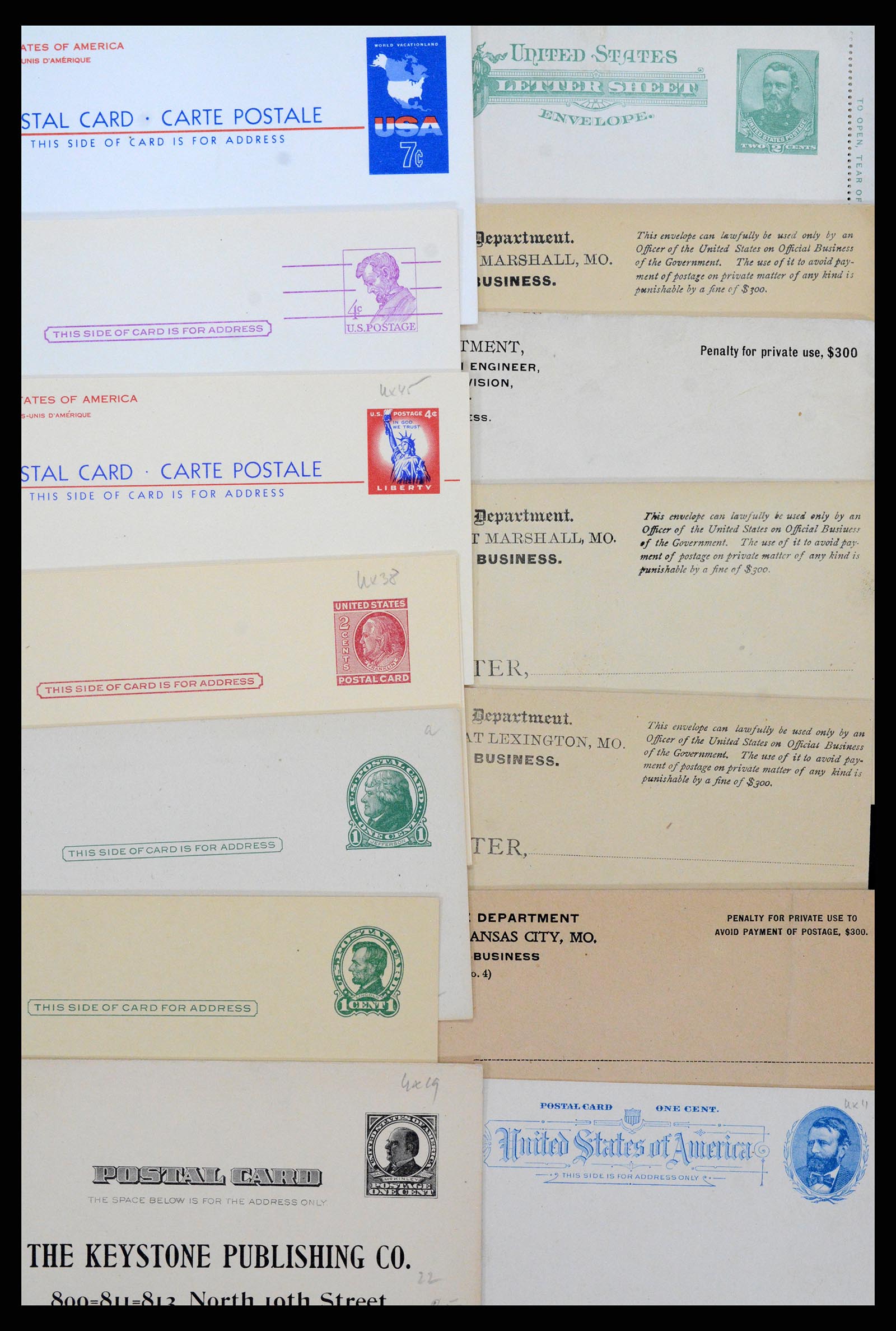 37172 004 - Postzegelverzameling 37172 USA postwaardestukken 1872-1960.