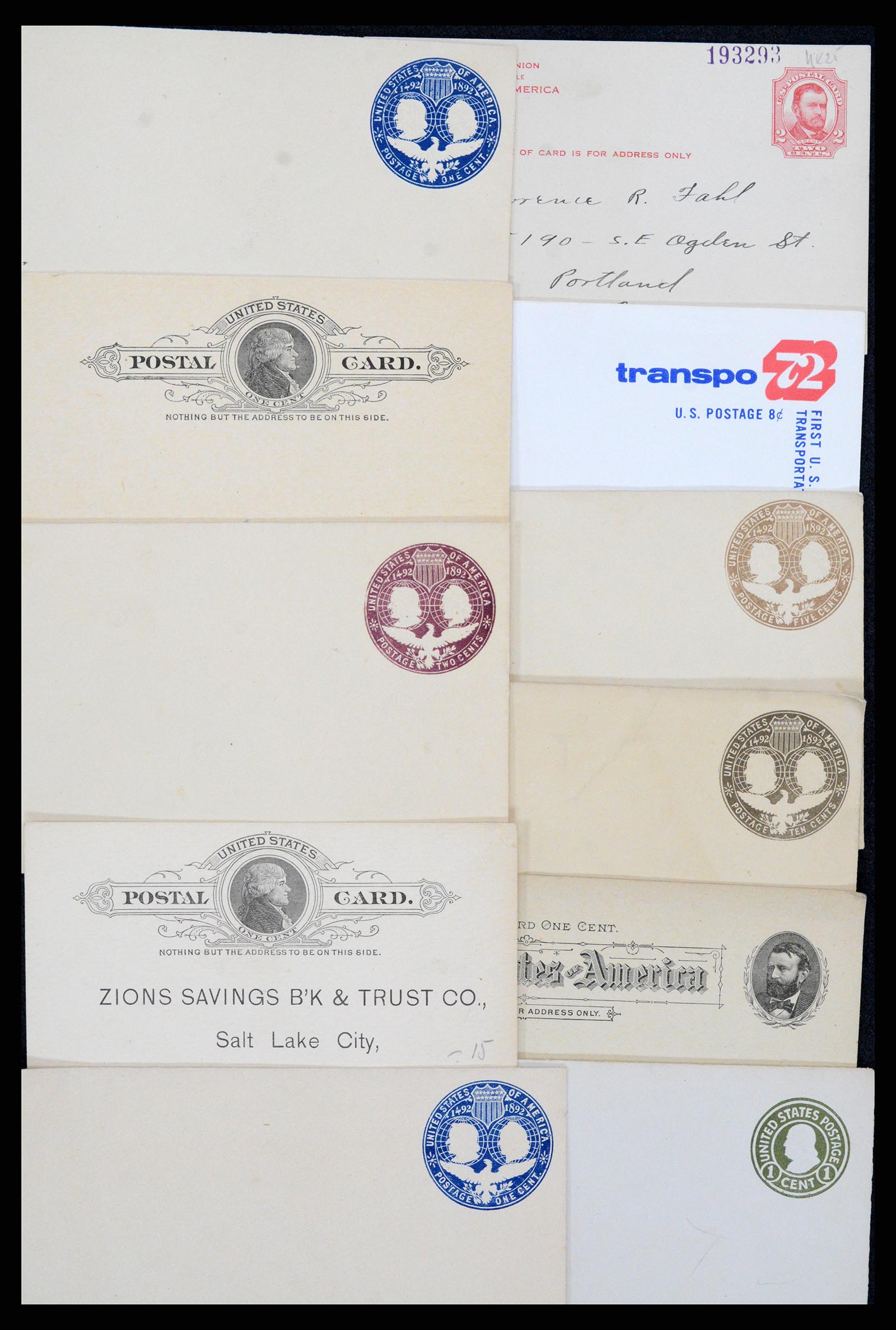 37172 008 - Postzegelverzameling 37172 USA postwaardestukken 1872-1960.
