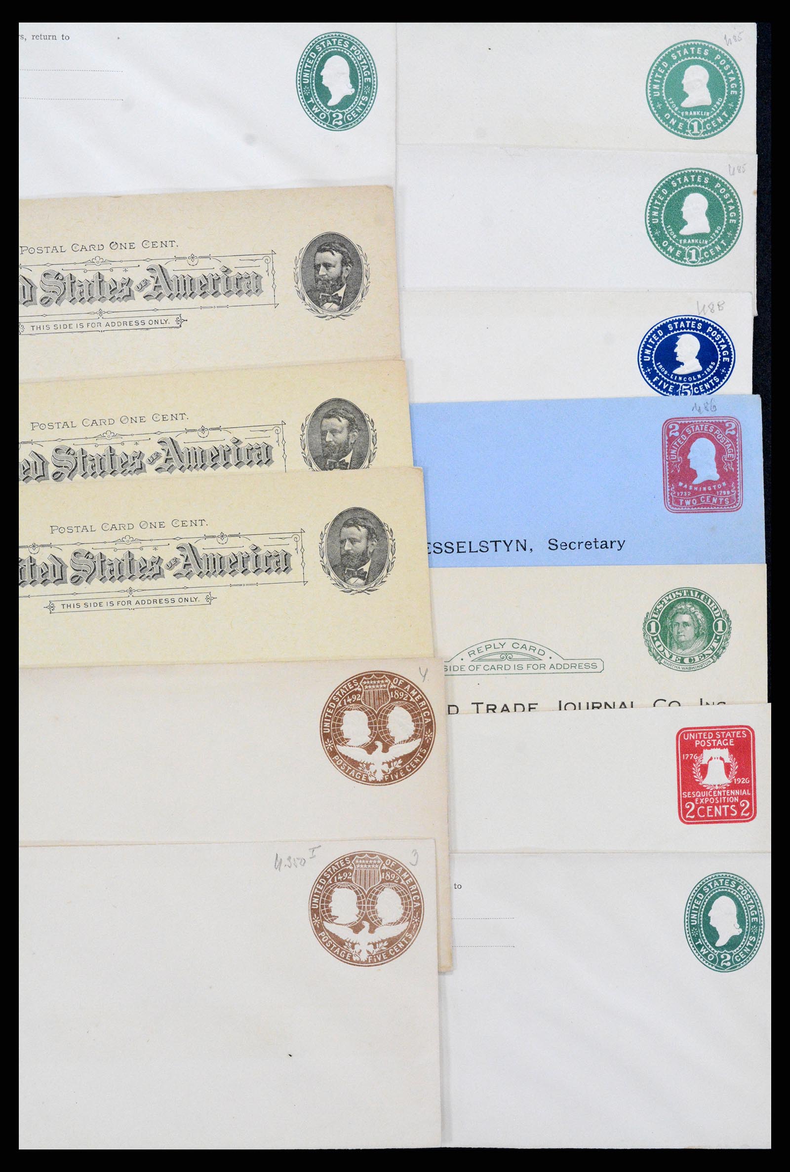 37172 017 - Postzegelverzameling 37172 USA postwaardestukken 1872-1960.