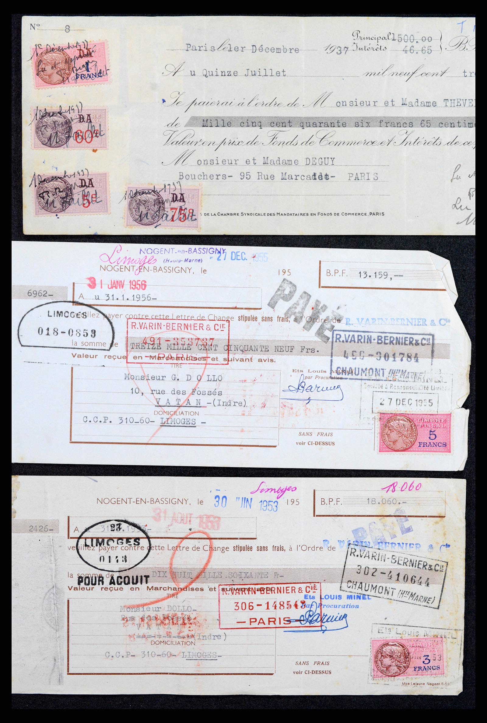 37173 033 - Stamp collection 37173 France fiscal 1800-1960.