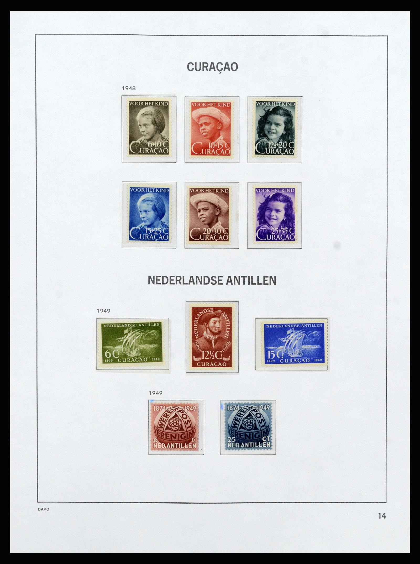 37182 014 - Postzegelverzameling 37182 Curaçao en Nederlandse Antillen 1873-2010.