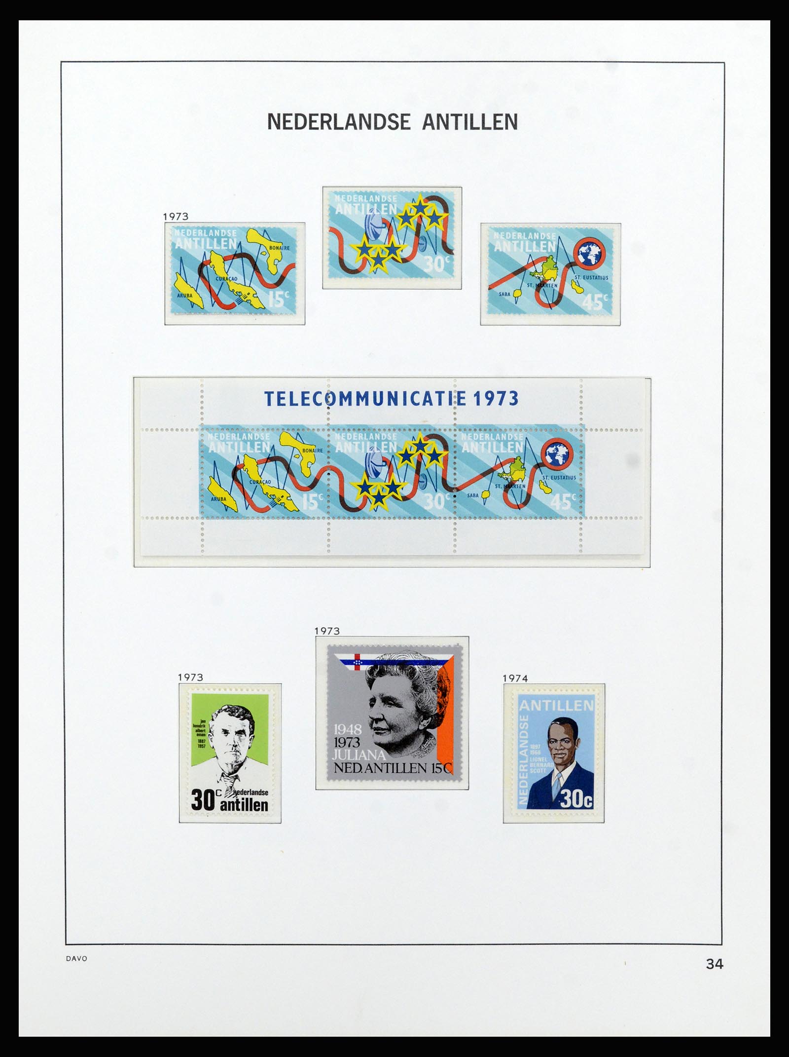 37182 043 - Postzegelverzameling 37182 Curaçao en Nederlandse Antillen 1873-2010.
