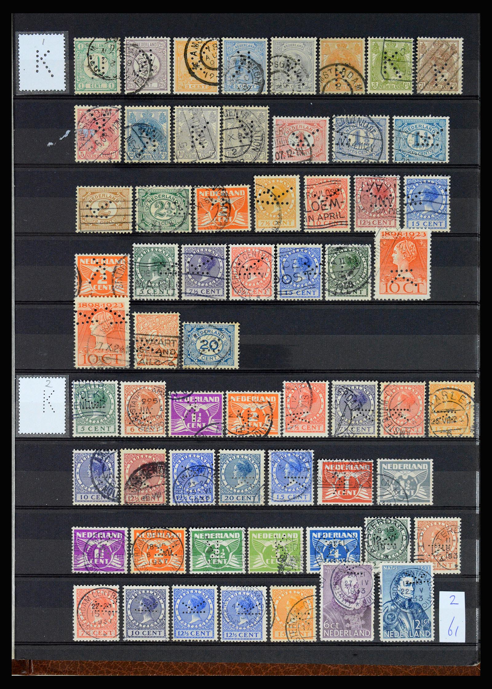 37183 024 - Stamp collection 37183 Netherlands perfins 1872-1960.