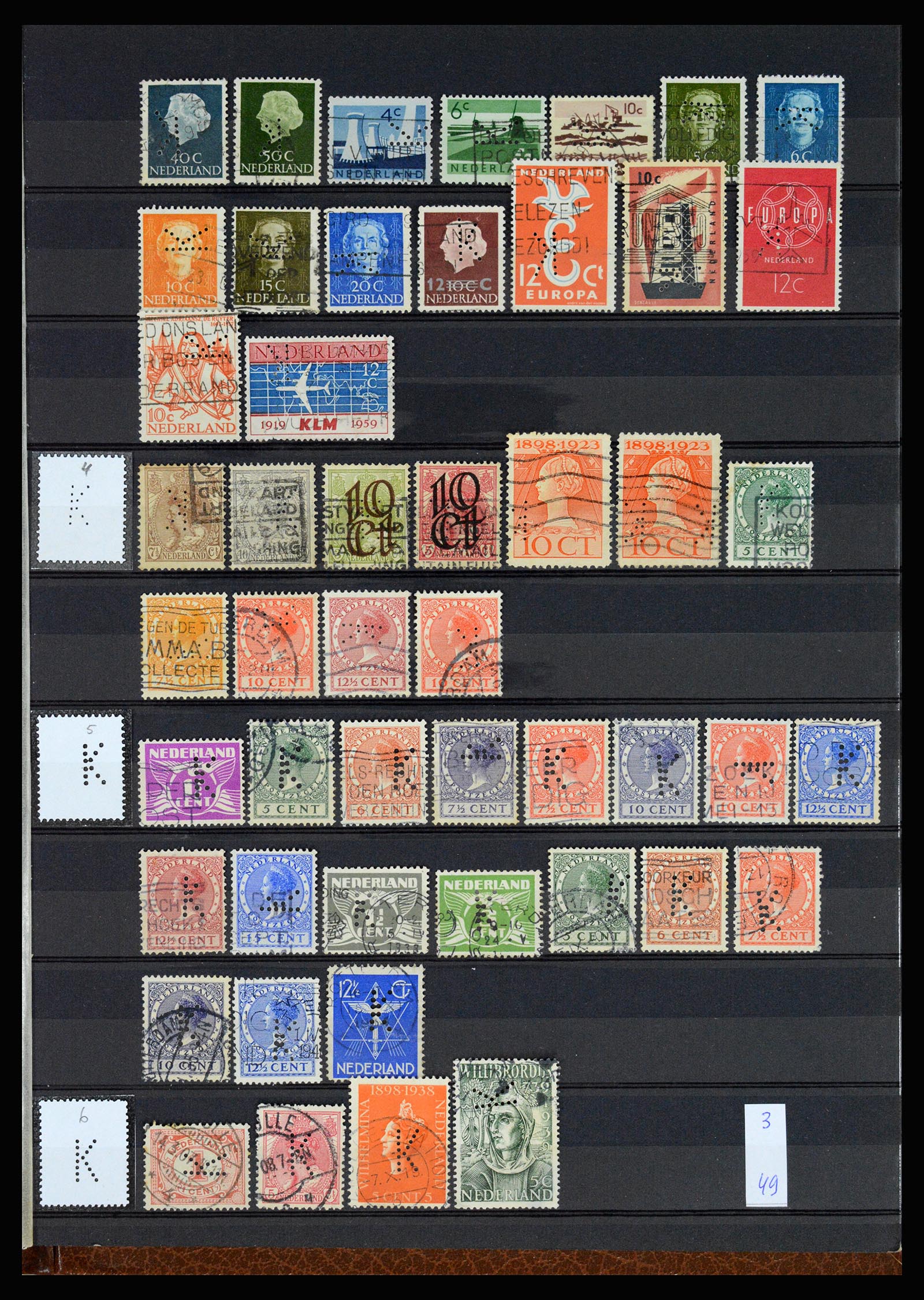 37183 026 - Stamp collection 37183 Netherlands perfins 1872-1960.