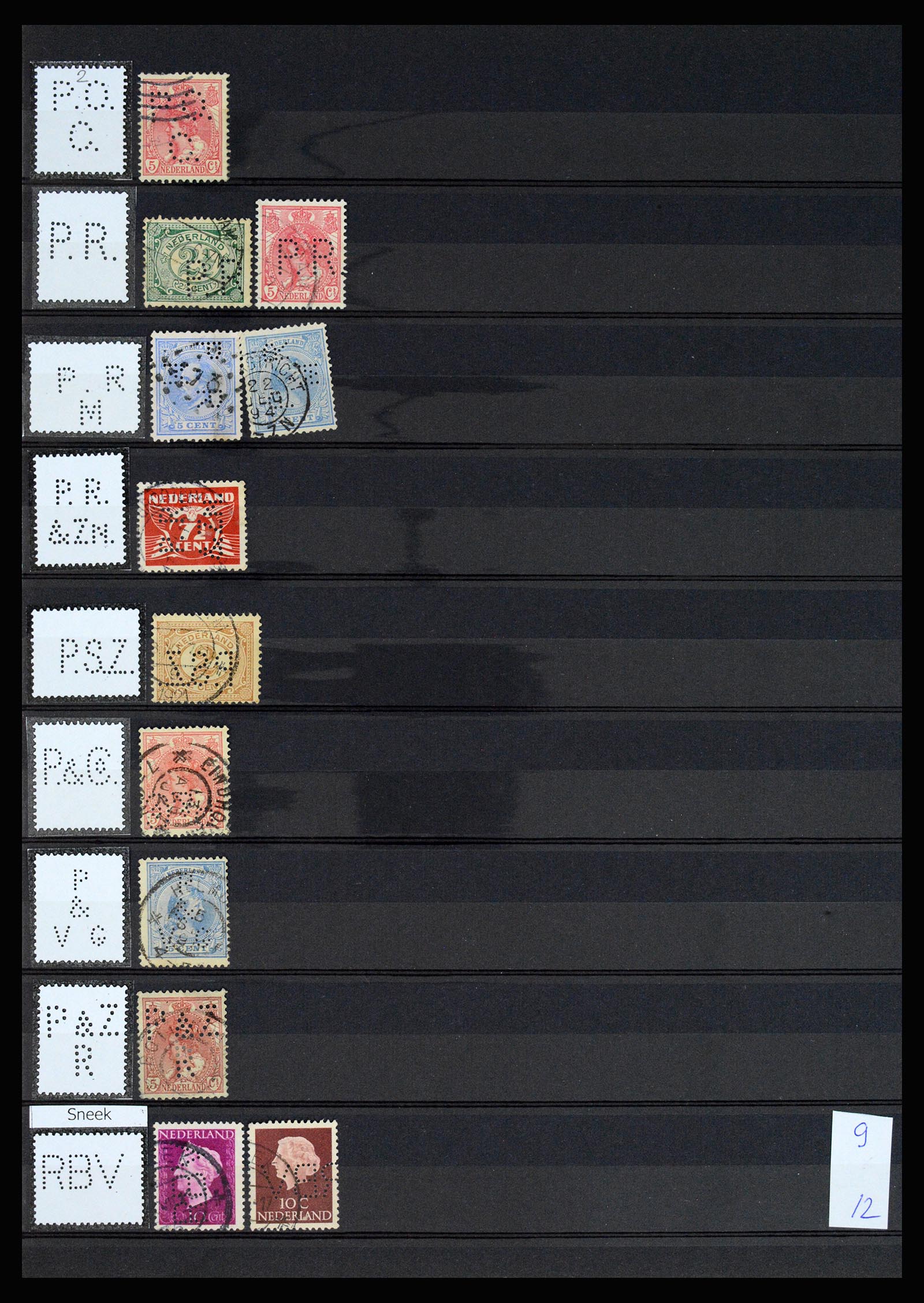 37183 041 - Postzegelverzameling 37183 Nederland firmaperforaties 1872-1960.