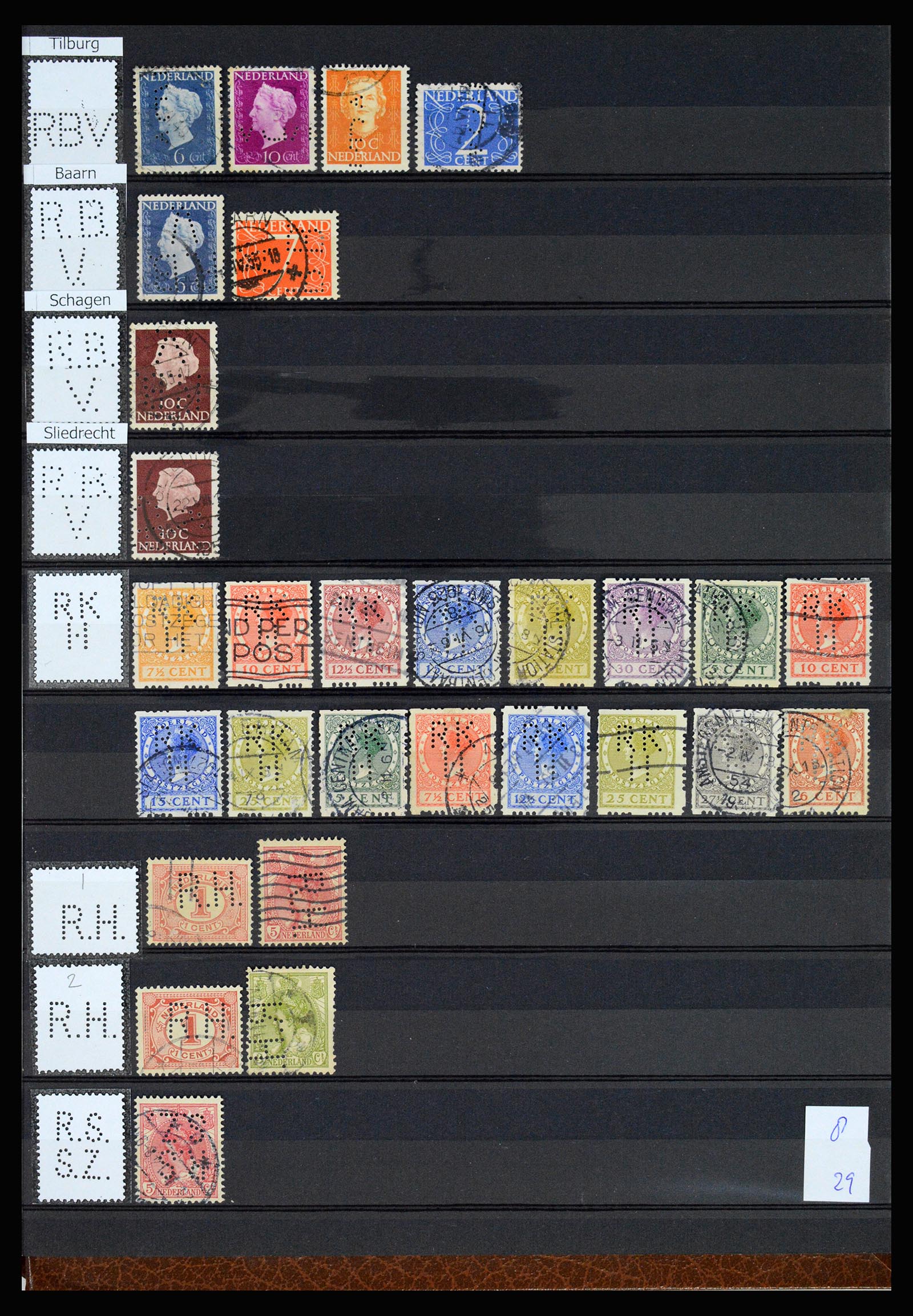 37183 042 - Postzegelverzameling 37183 Nederland firmaperforaties 1872-1960.