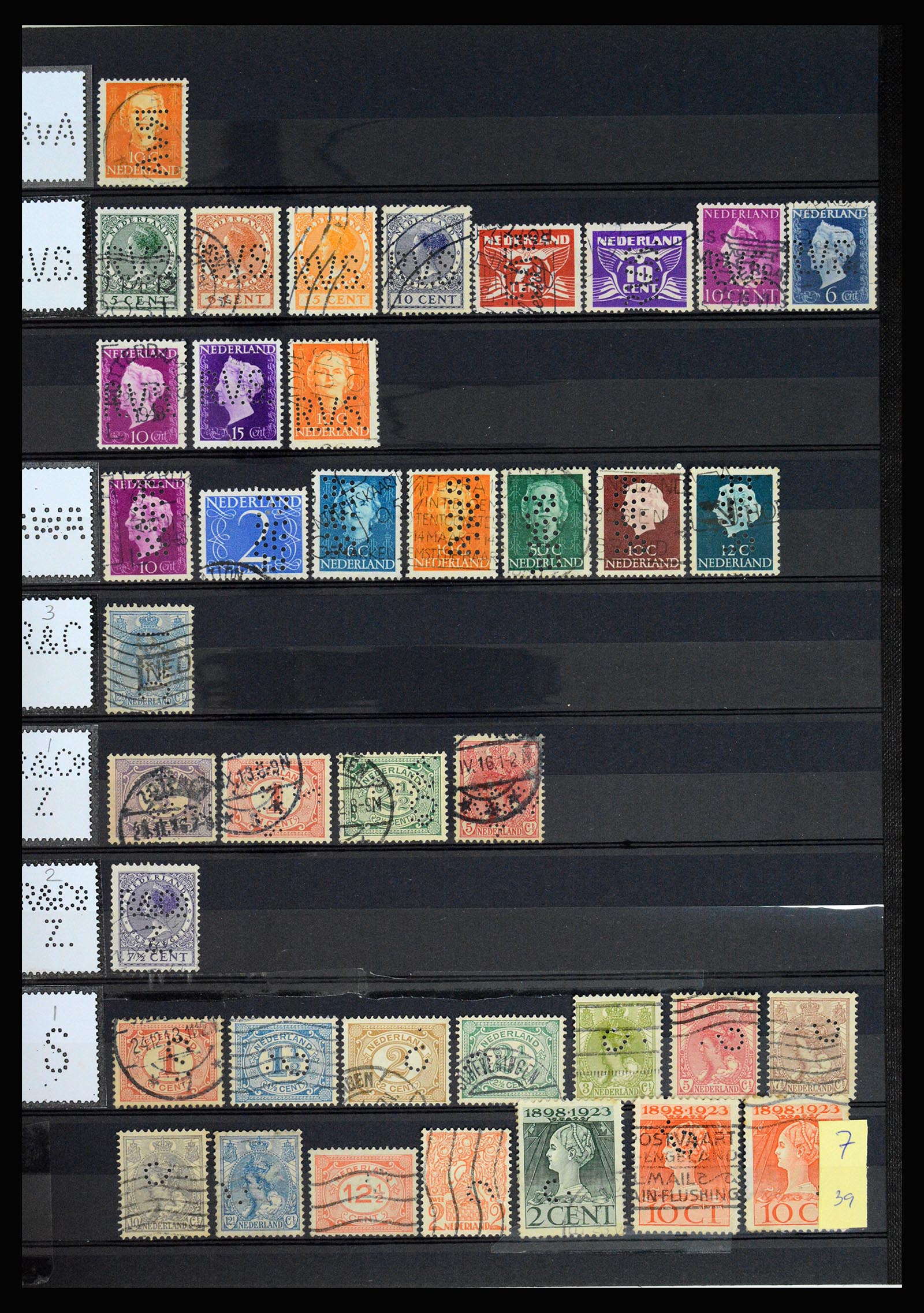 37183 043 - Postzegelverzameling 37183 Nederland firmaperforaties 1872-1960.