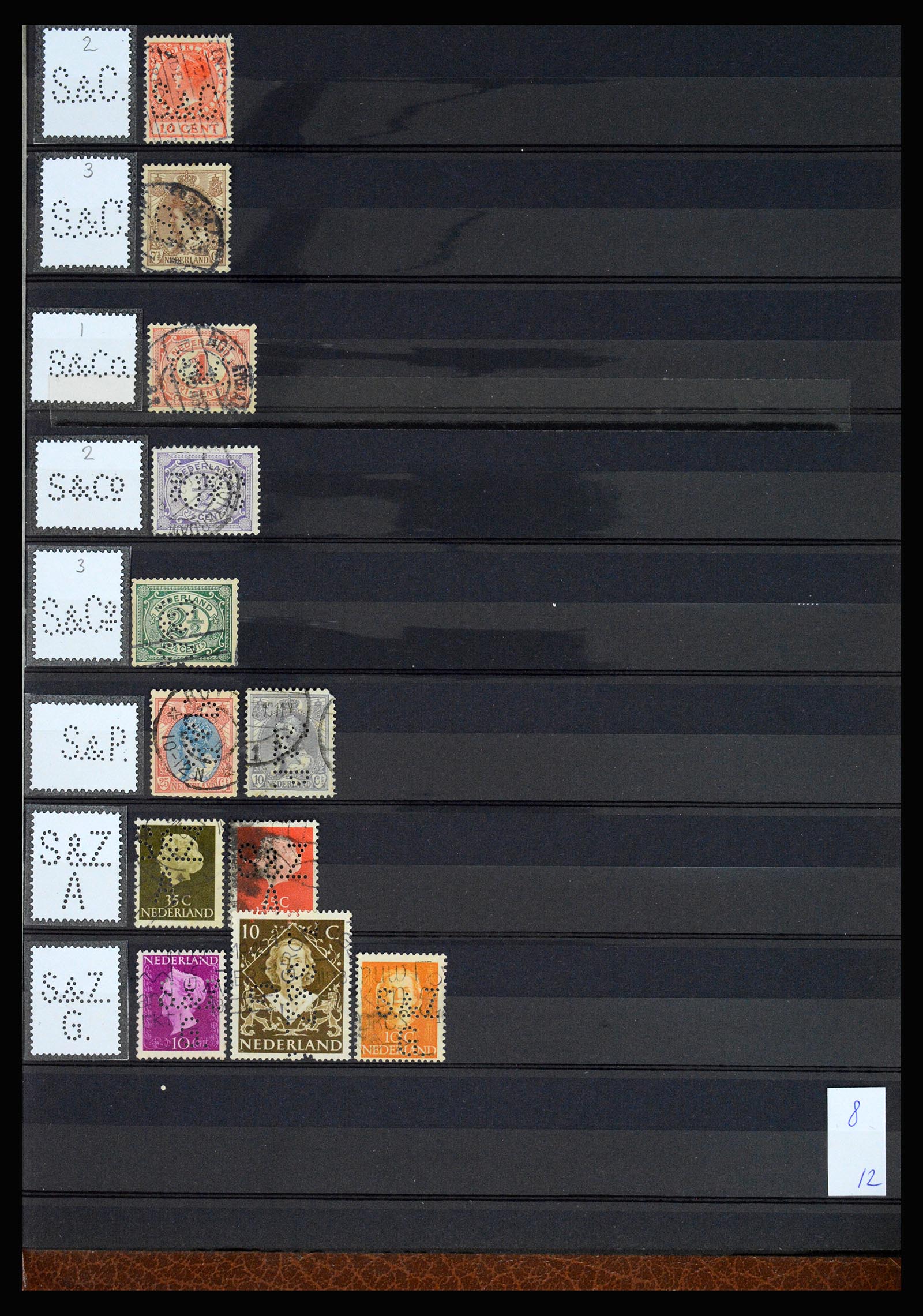 37183 048 - Postzegelverzameling 37183 Nederland firmaperforaties 1872-1960.