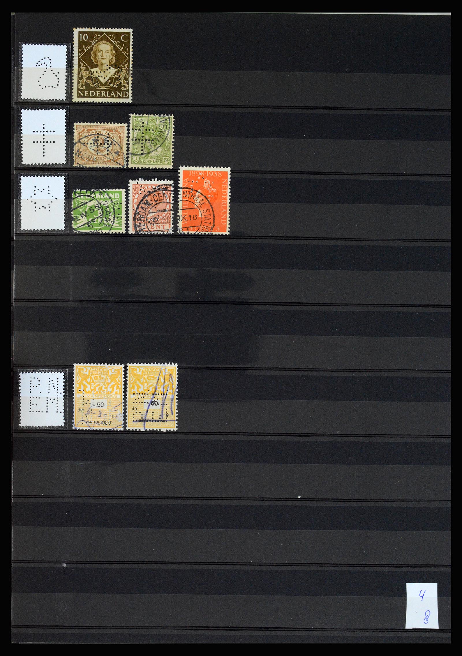 37183 057 - Postzegelverzameling 37183 Nederland firmaperforaties 1872-1960.