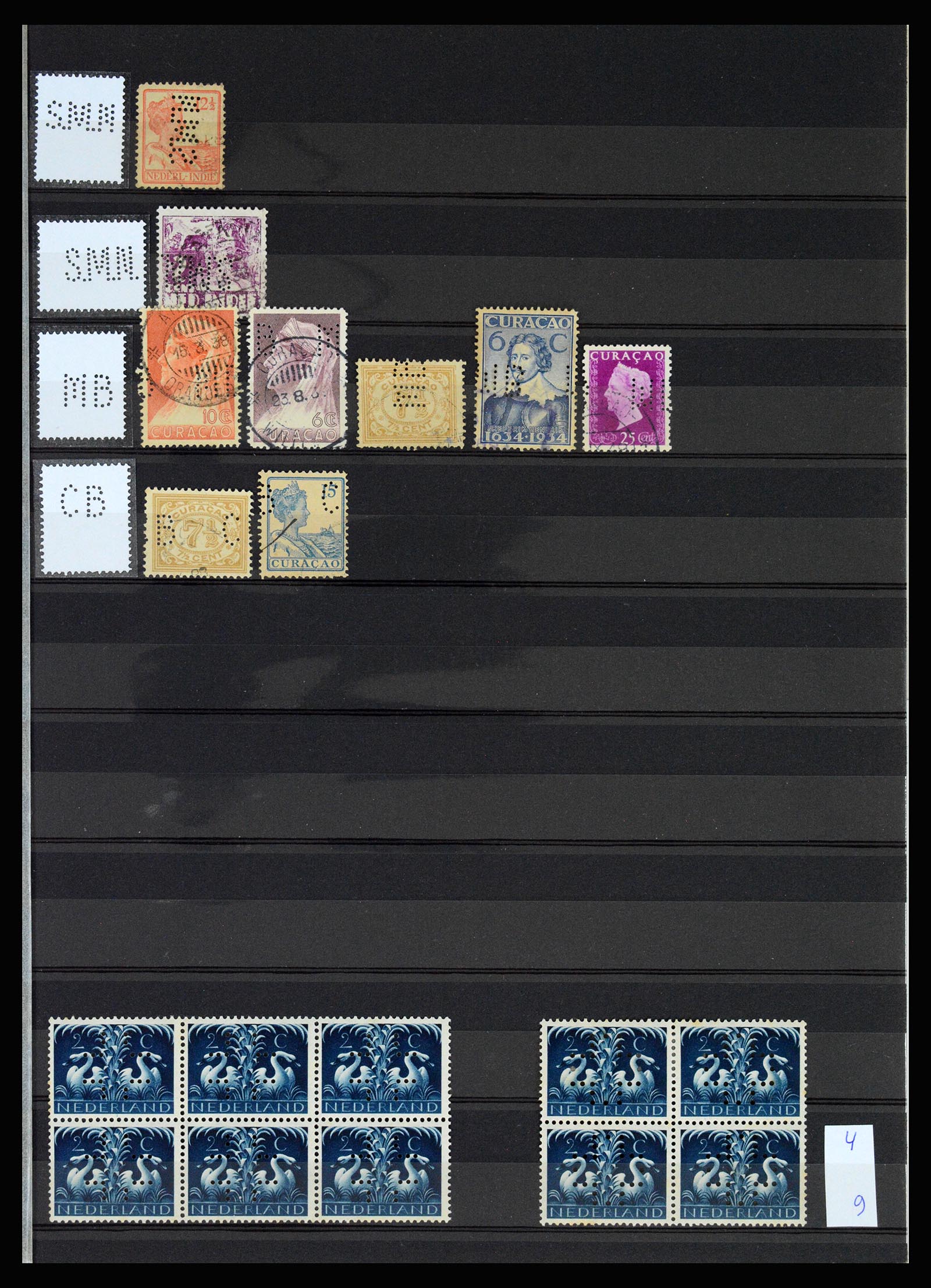 37183 058 - Postzegelverzameling 37183 Nederland firmaperforaties 1872-1960.