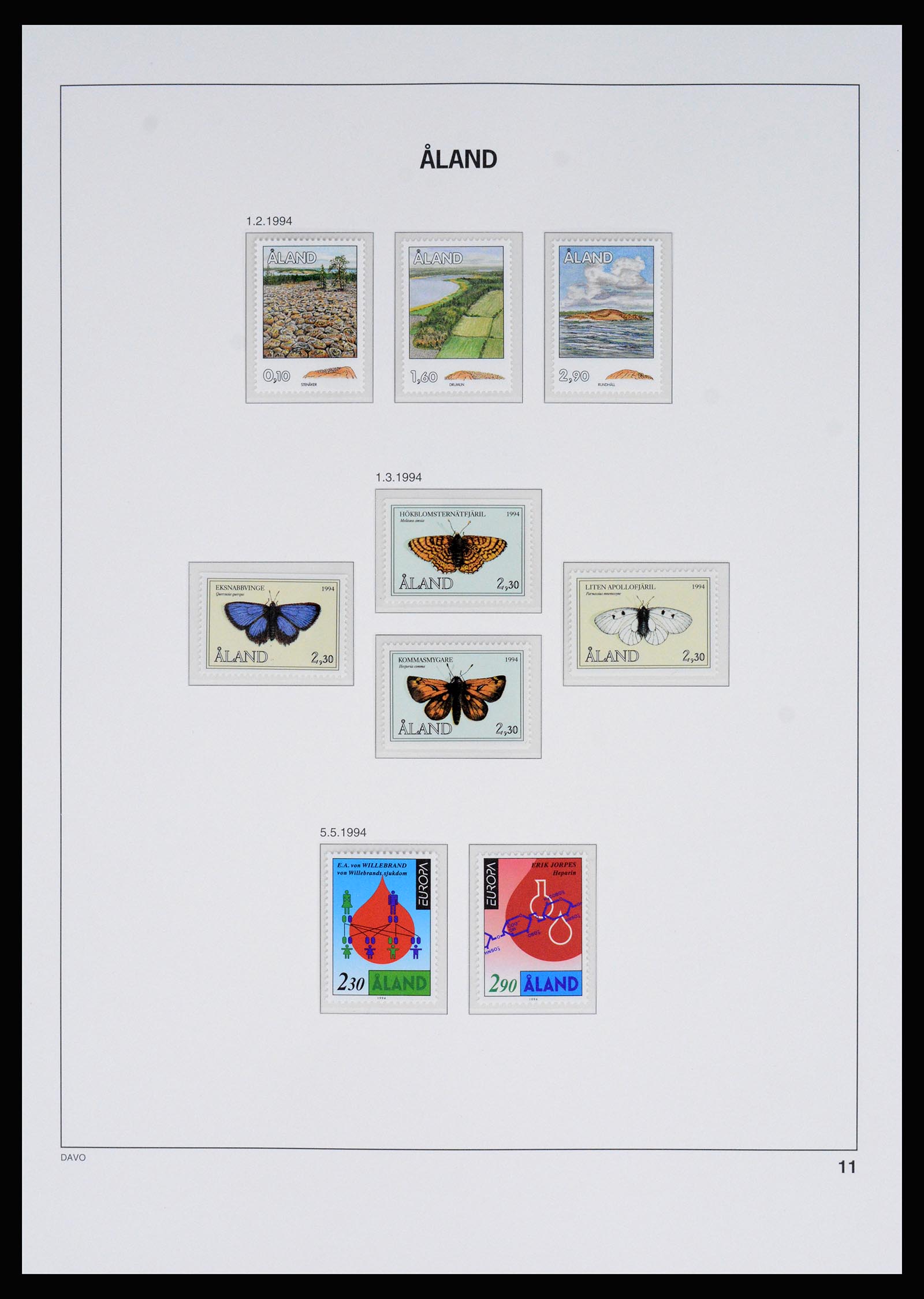 37184 005 - Postzegelverzameling 37184 Aland 1990-2018.