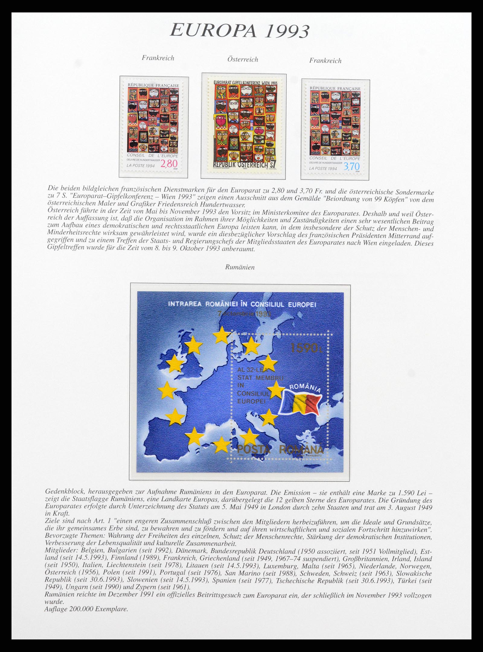 37188 031 - Postzegelverzameling 37188 Europa CEPT 1993-2007.