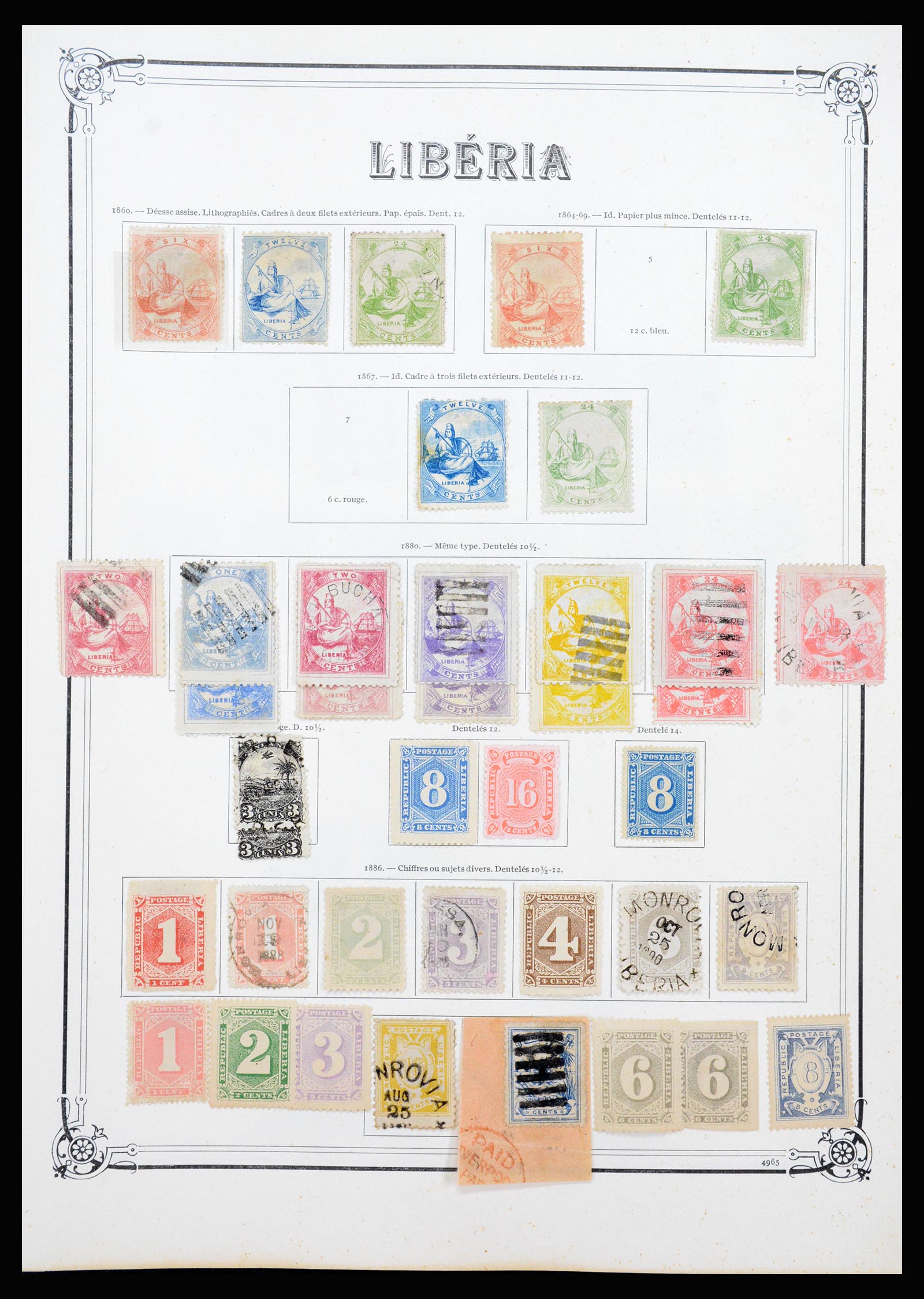 37195 001 - Postzegelverzameling 37195 Liberia 1860-2001.