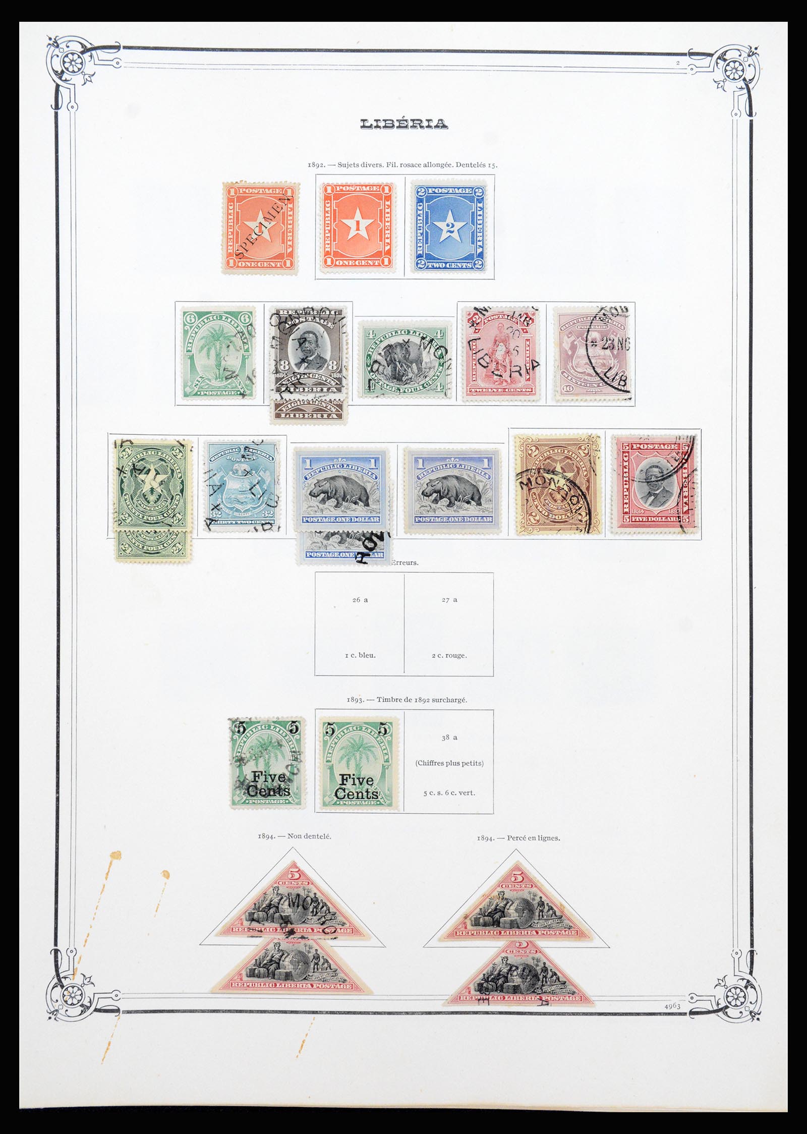 37195 002 - Postzegelverzameling 37195 Liberia 1860-2001.