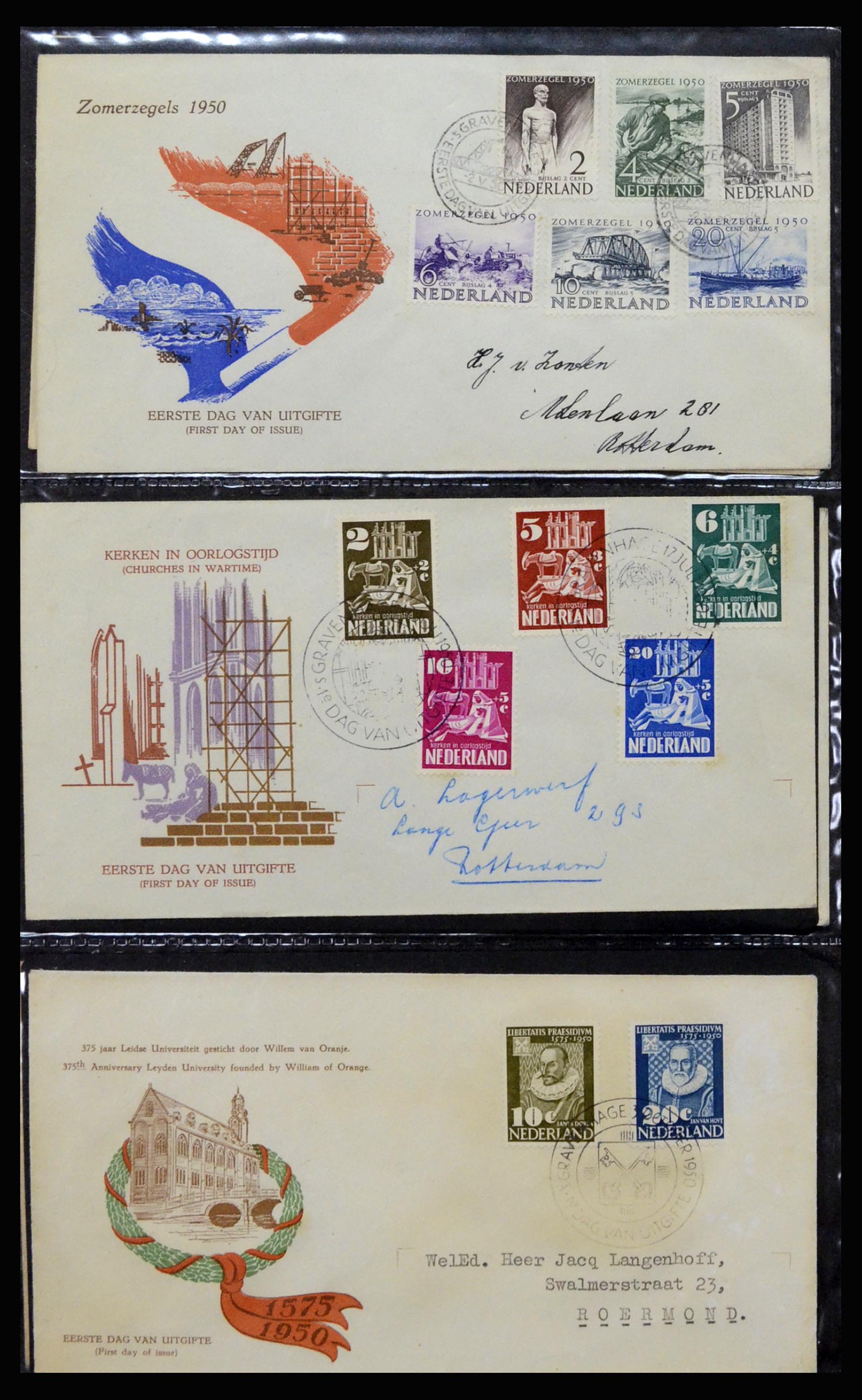 37197 002 - Postzegelverzameling 37197 Nederland FDC's 1950-2004.