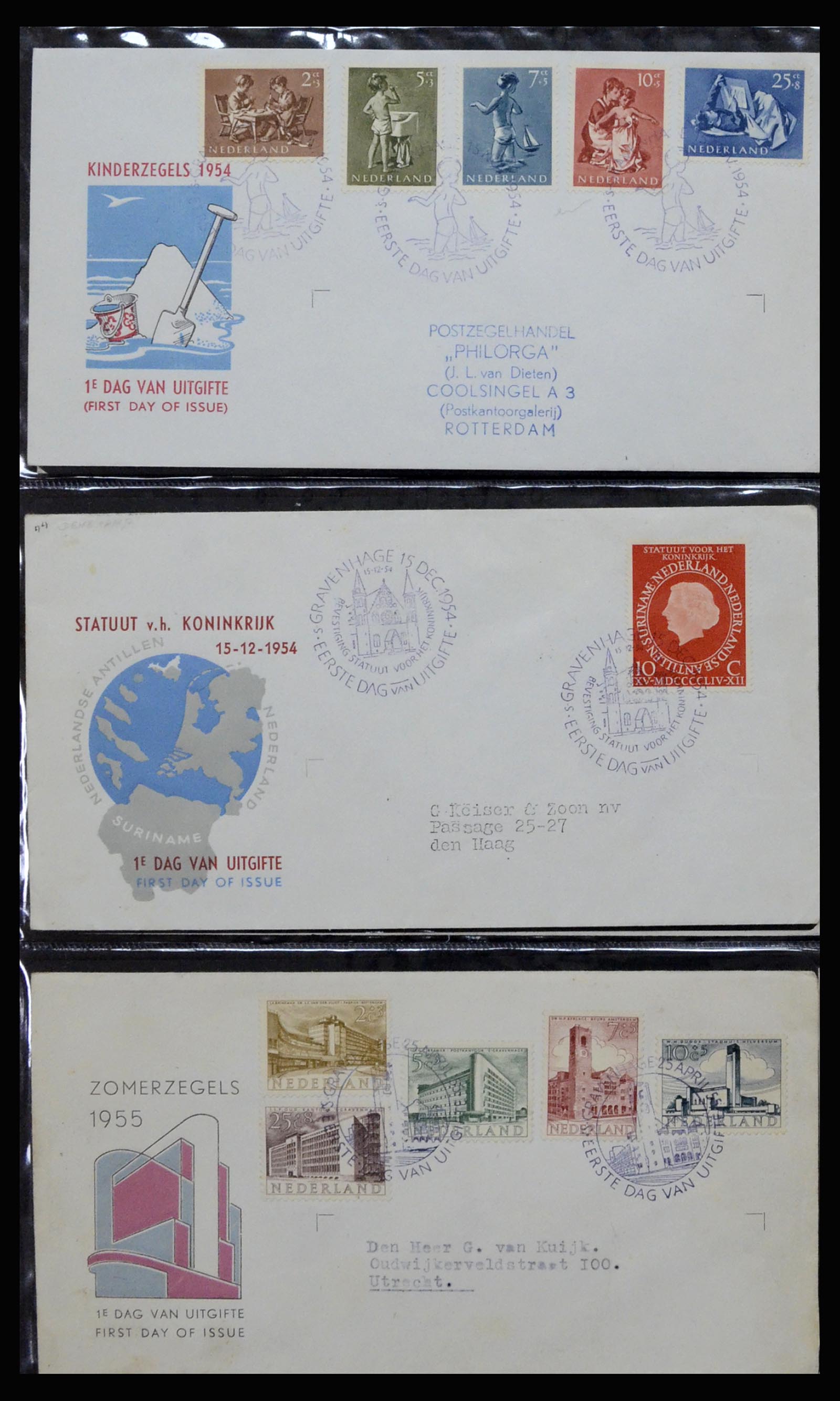 37197 008 - Postzegelverzameling 37197 Nederland FDC's 1950-2004.