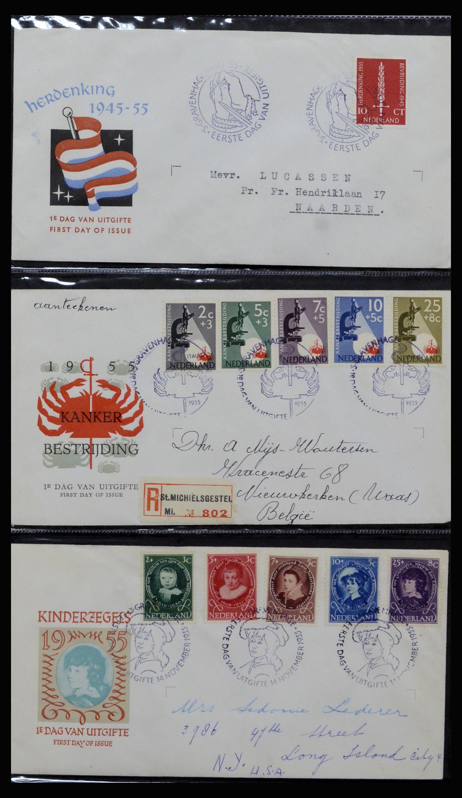 37197 009 - Postzegelverzameling 37197 Nederland FDC's 1950-2004.