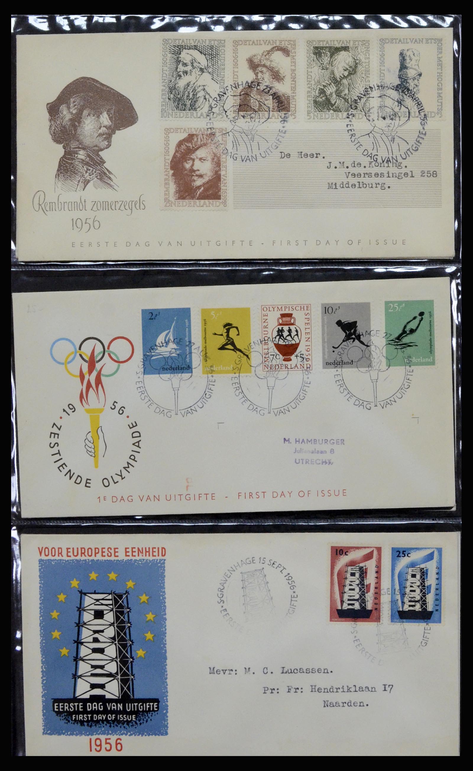37197 010 - Postzegelverzameling 37197 Nederland FDC's 1950-2004.