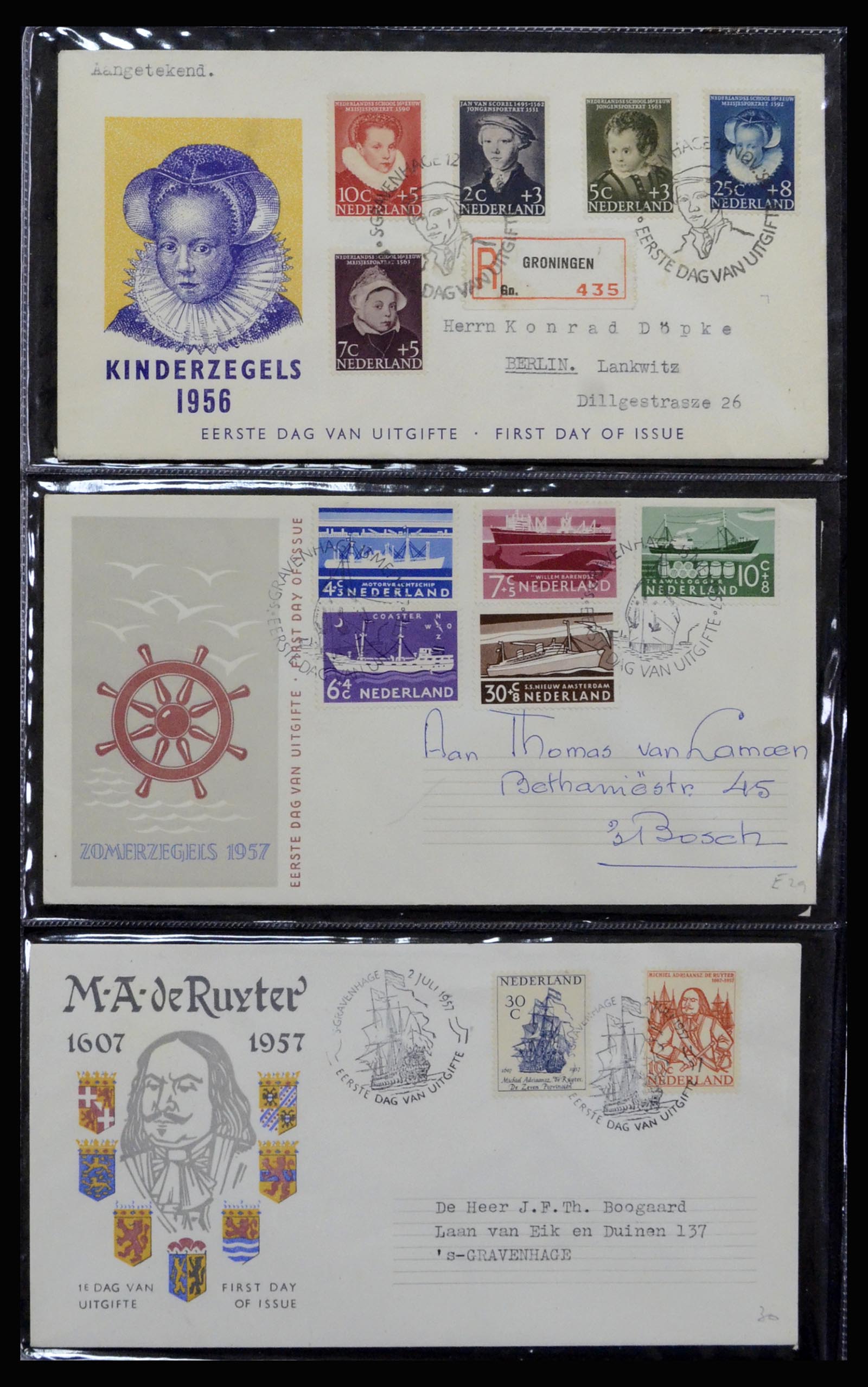 37197 011 - Postzegelverzameling 37197 Nederland FDC's 1950-2004.