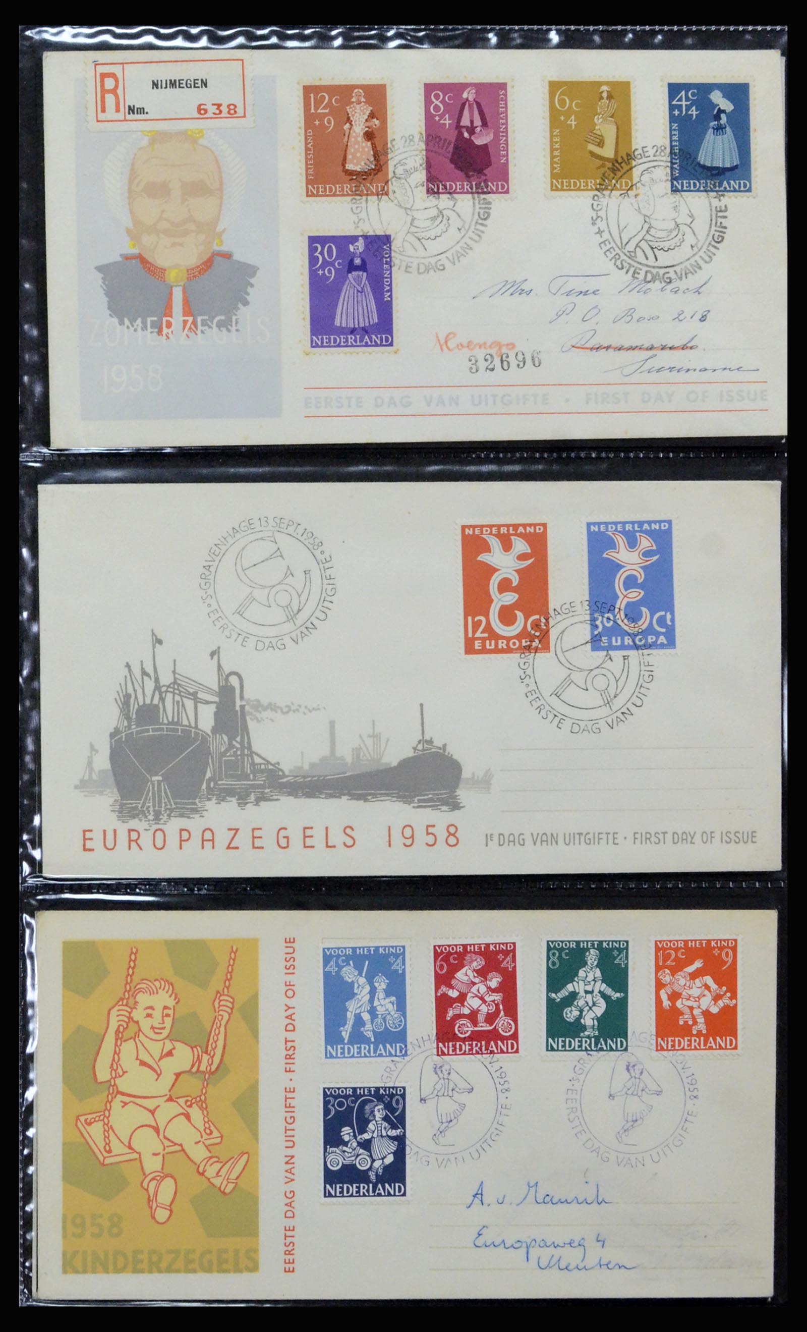 37197 013 - Postzegelverzameling 37197 Nederland FDC's 1950-2004.
