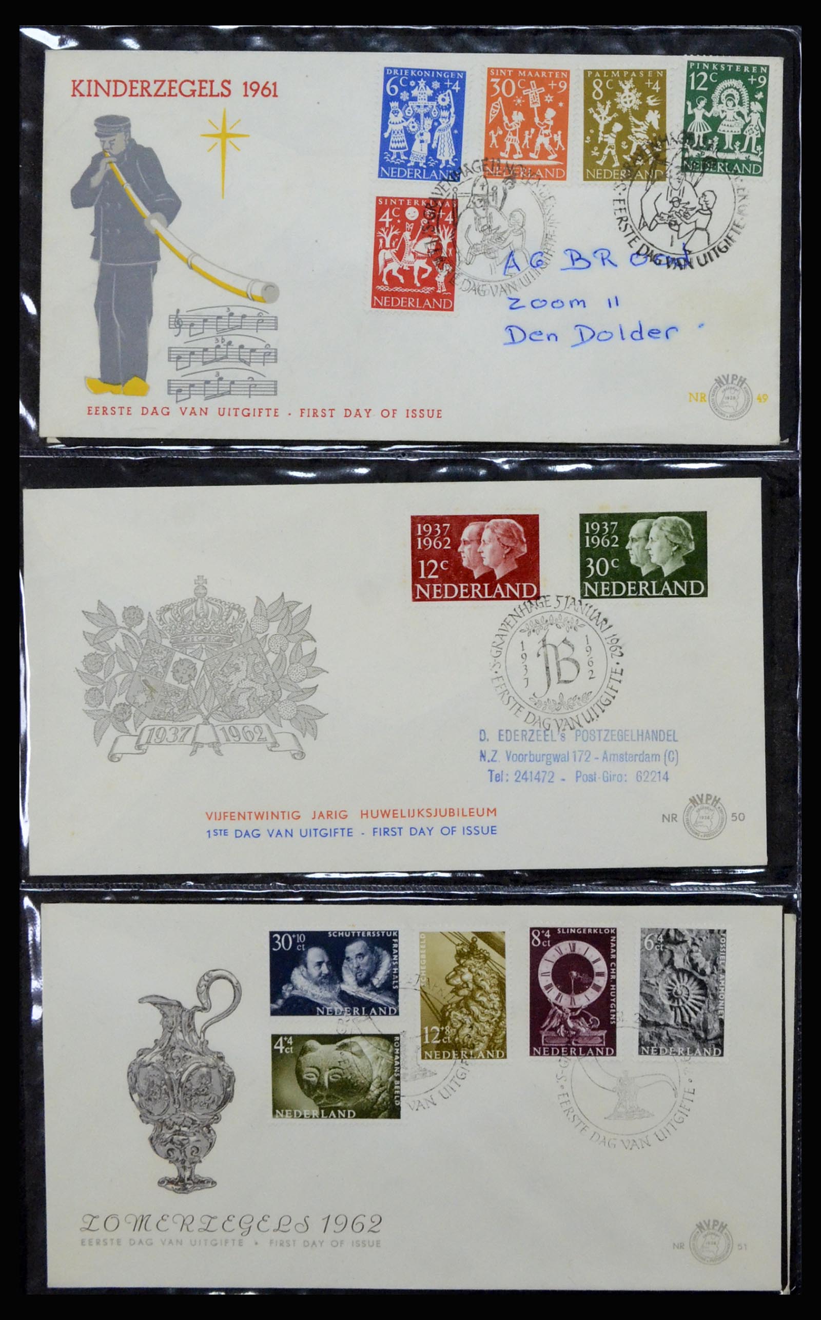 37197 018 - Postzegelverzameling 37197 Nederland FDC's 1950-2004.