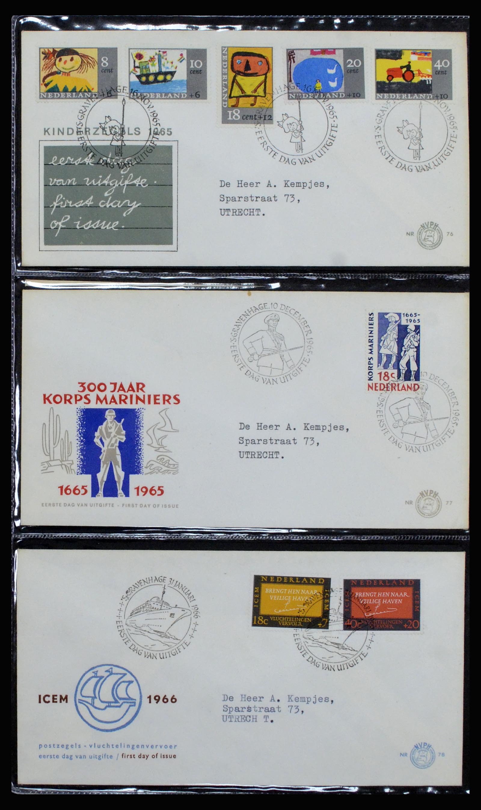 37197 027 - Postzegelverzameling 37197 Nederland FDC's 1950-2004.
