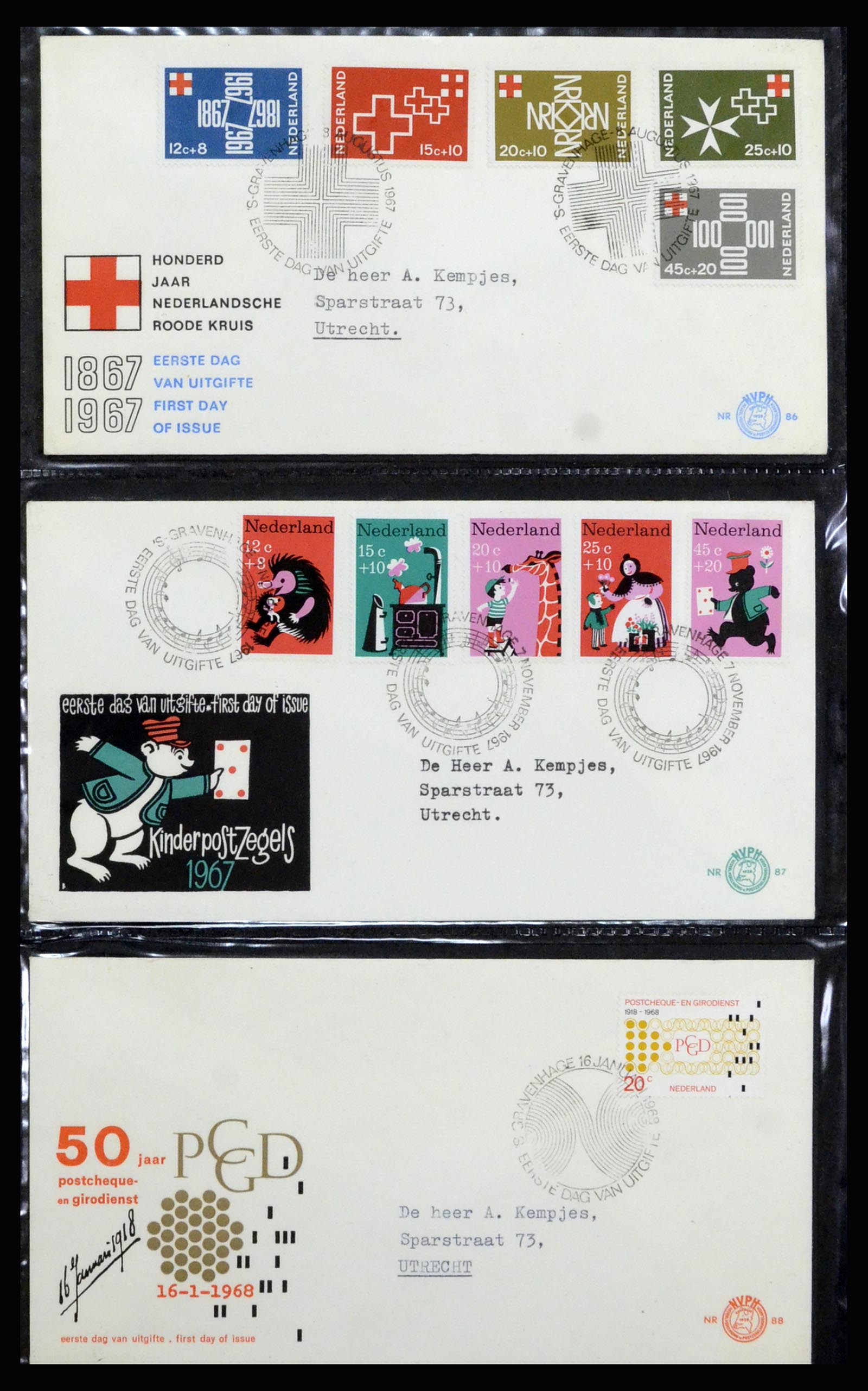 37197 031 - Postzegelverzameling 37197 Nederland FDC's 1950-2004.