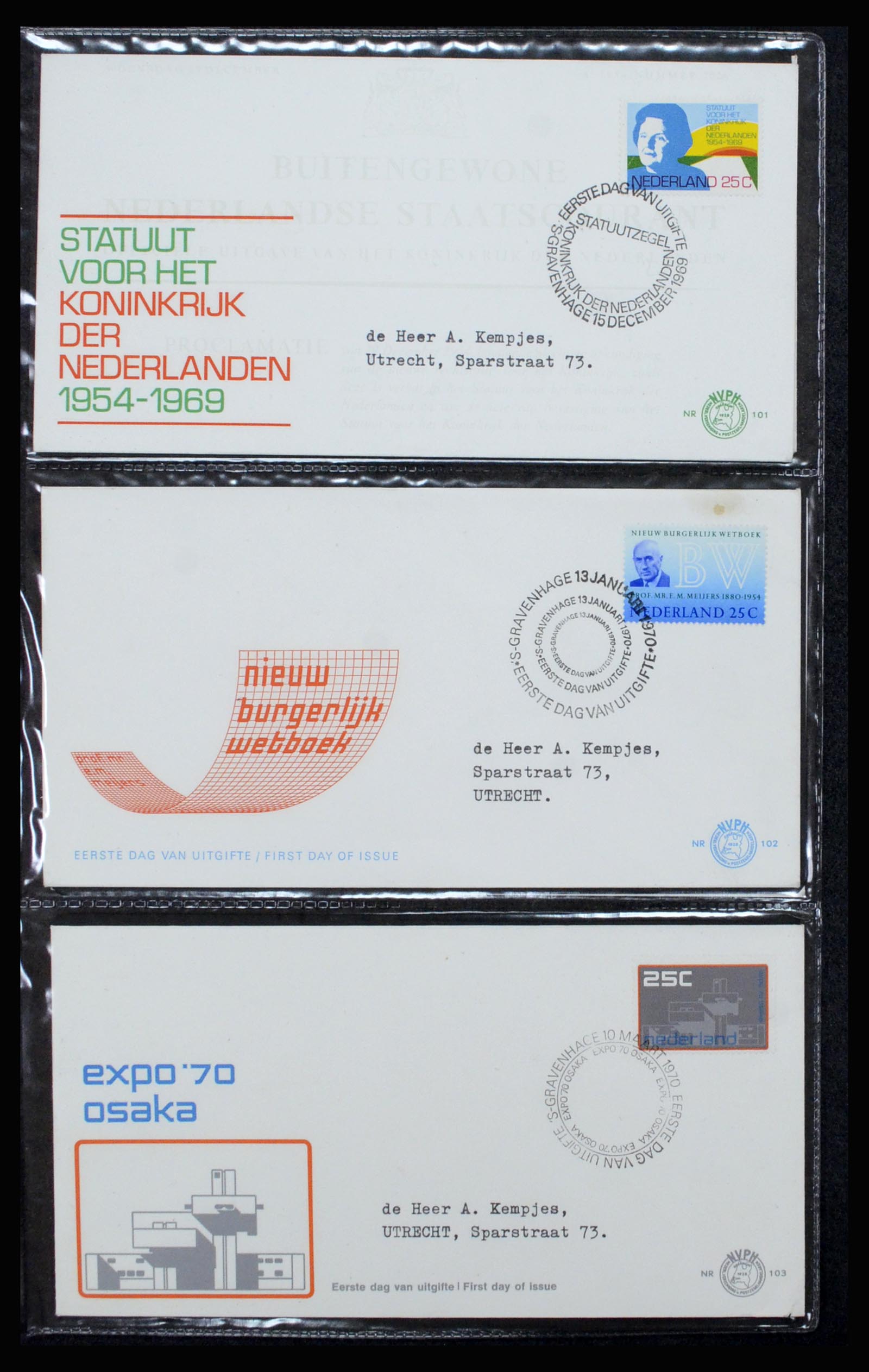 37197 036 - Postzegelverzameling 37197 Nederland FDC's 1950-2004.