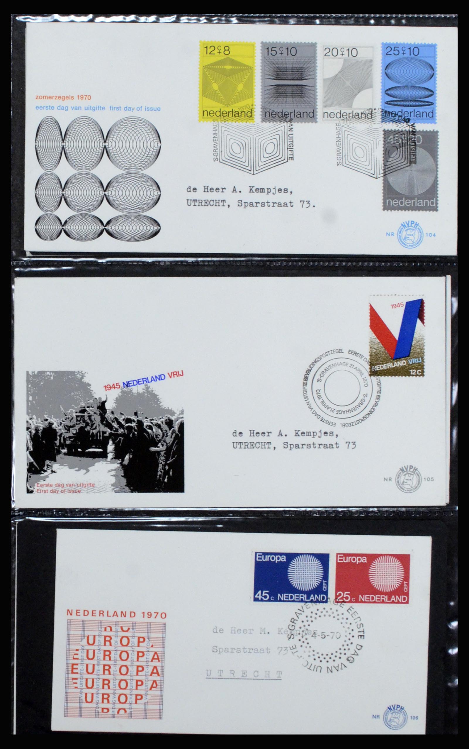 37197 037 - Postzegelverzameling 37197 Nederland FDC's 1950-2004.