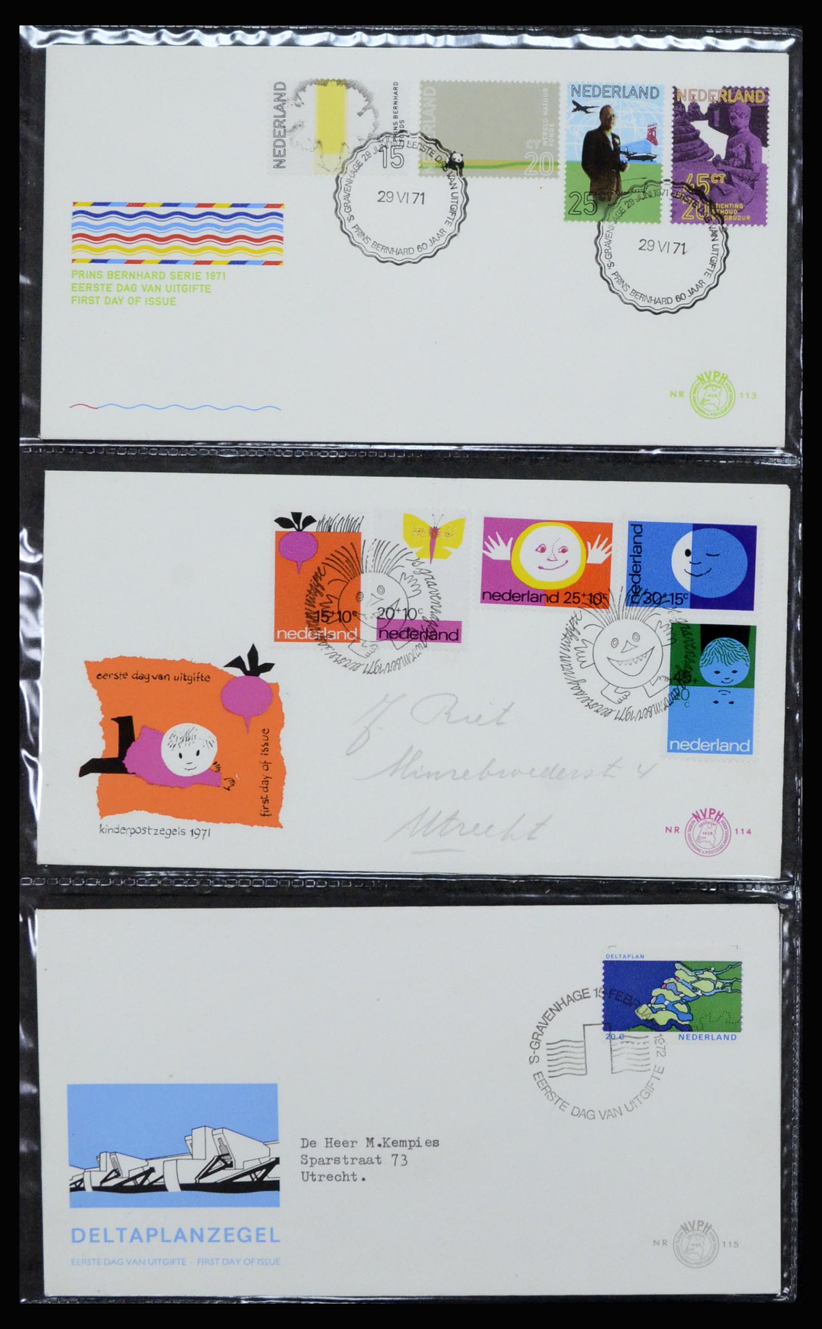 37197 040 - Postzegelverzameling 37197 Nederland FDC's 1950-2004.