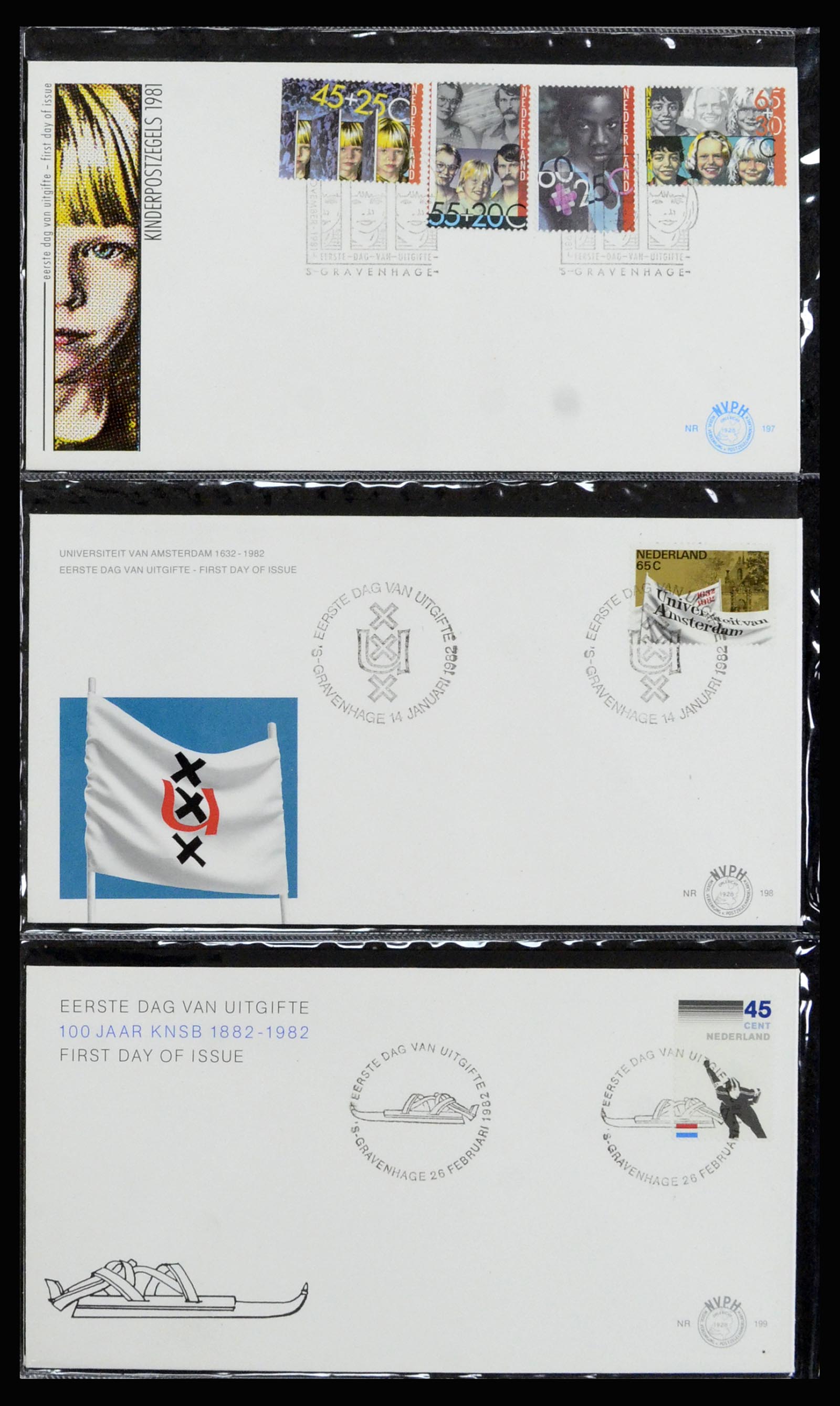 37197 073 - Postzegelverzameling 37197 Nederland FDC's 1950-2004.