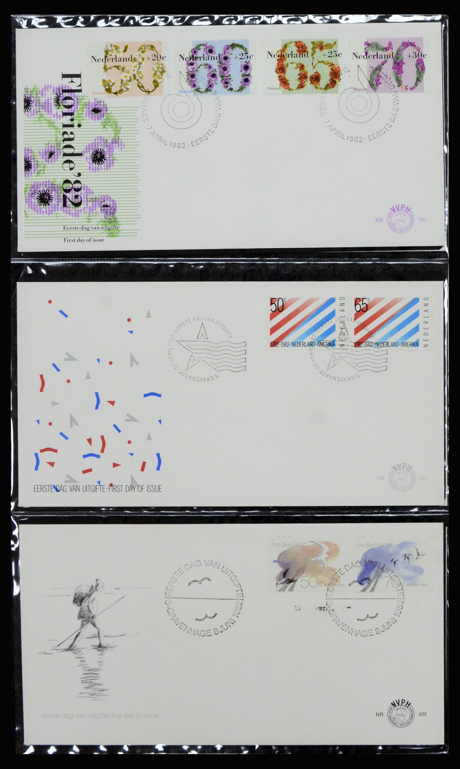 37197 074 - Postzegelverzameling 37197 Nederland FDC's 1950-2004.
