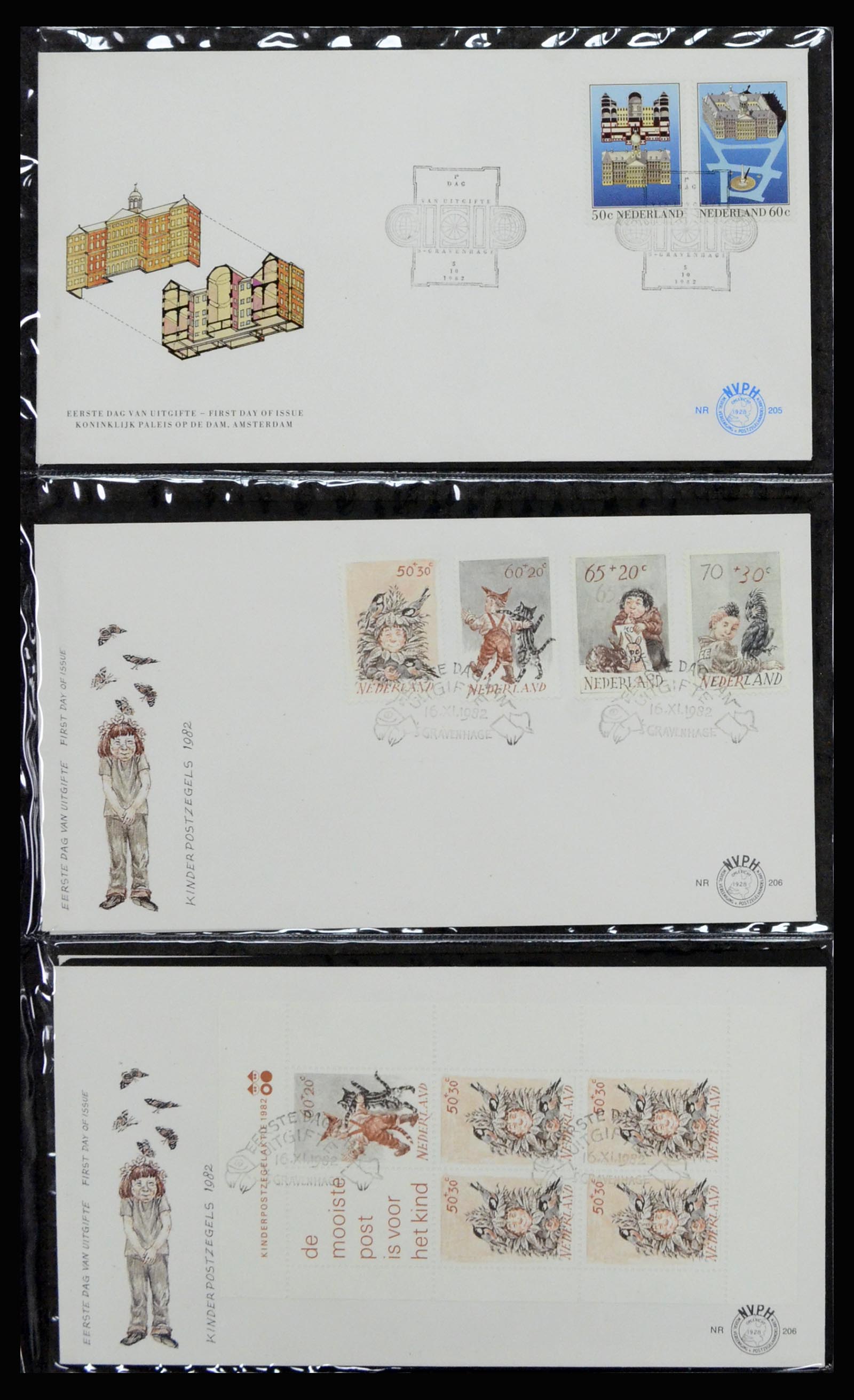 37197 076 - Postzegelverzameling 37197 Nederland FDC's 1950-2004.