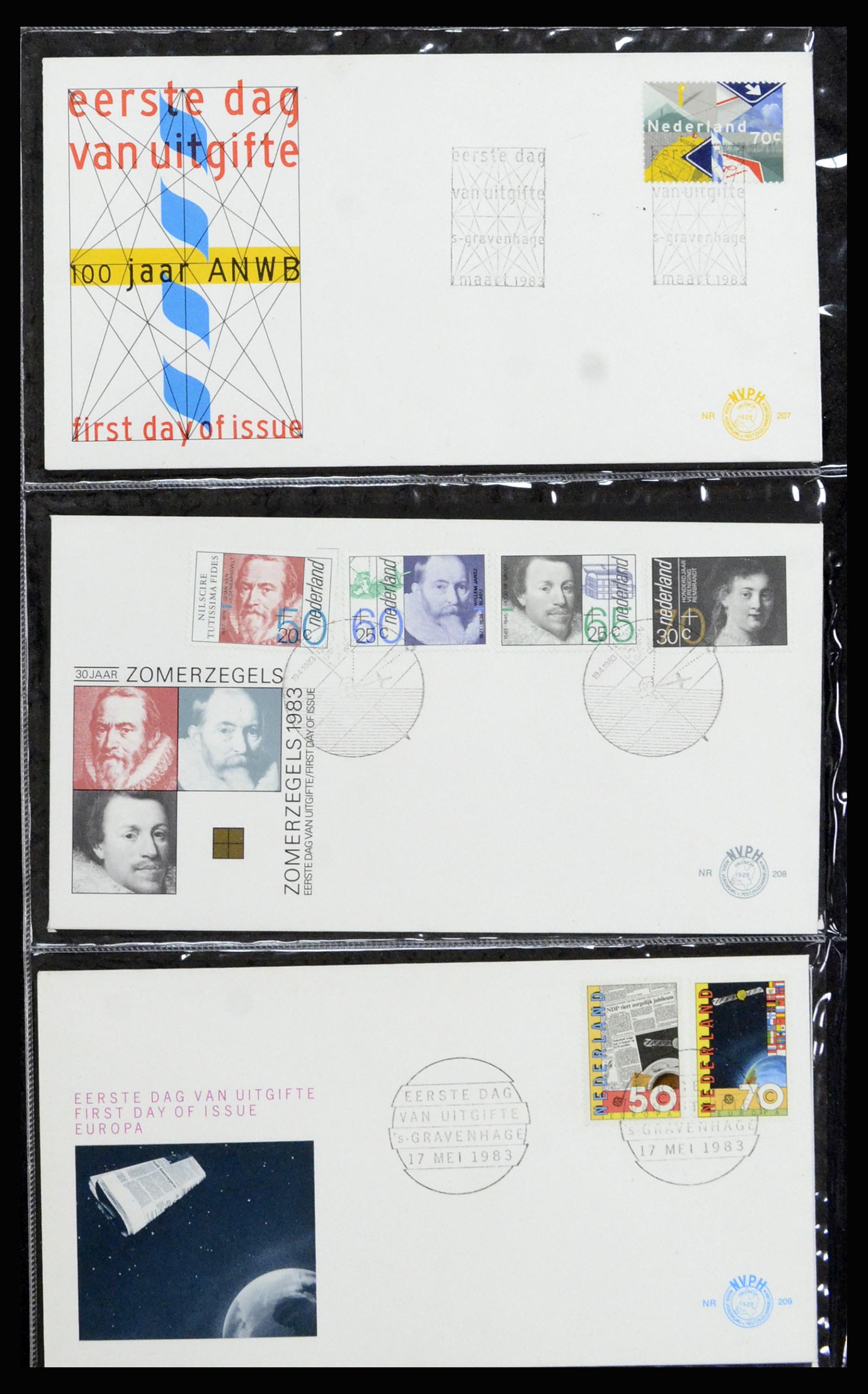 37197 077 - Postzegelverzameling 37197 Nederland FDC's 1950-2004.