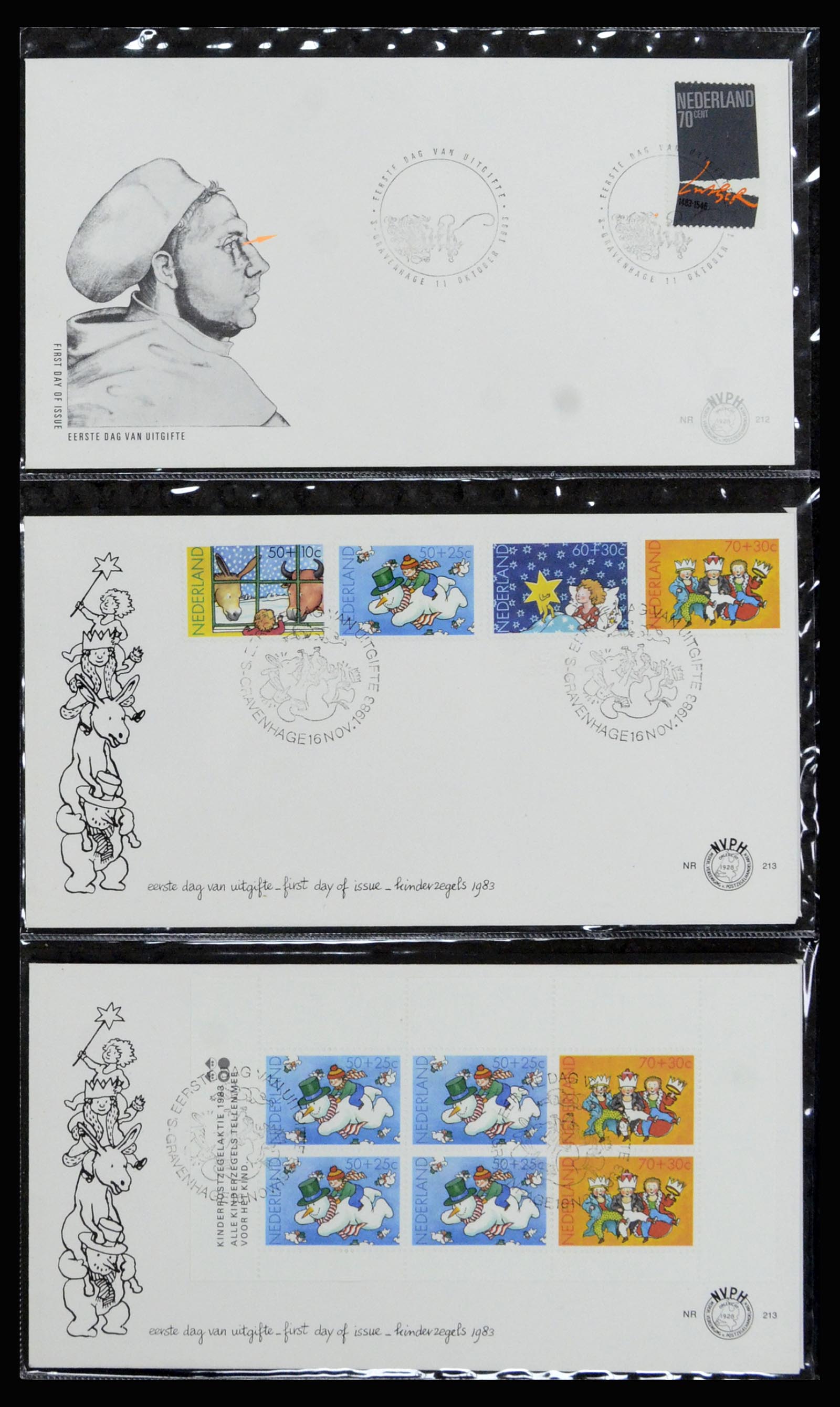 37197 079 - Postzegelverzameling 37197 Nederland FDC's 1950-2004.