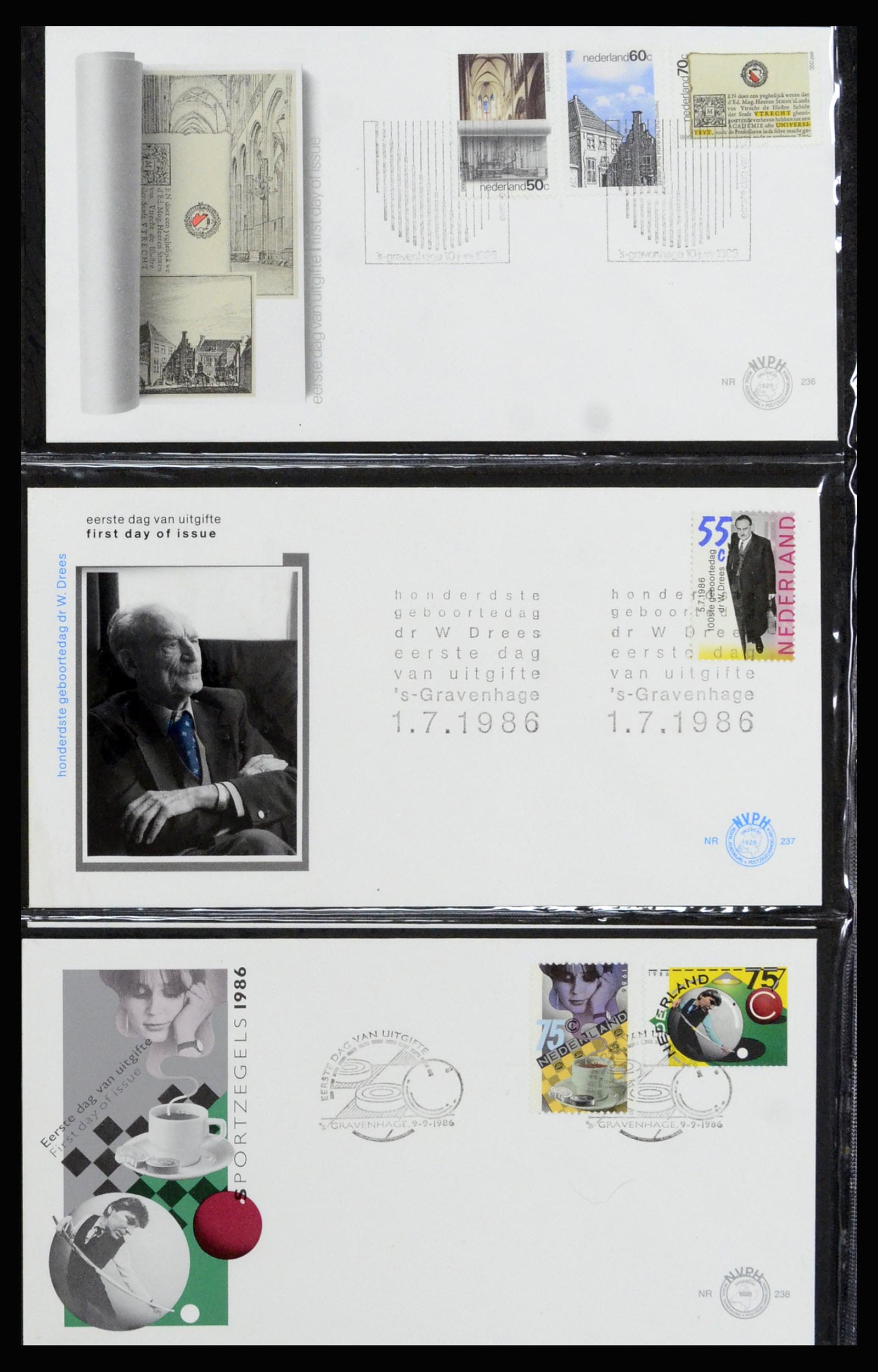 37197 089 - Stamp collection 37197 Netherlands FDC's 1950-2004.