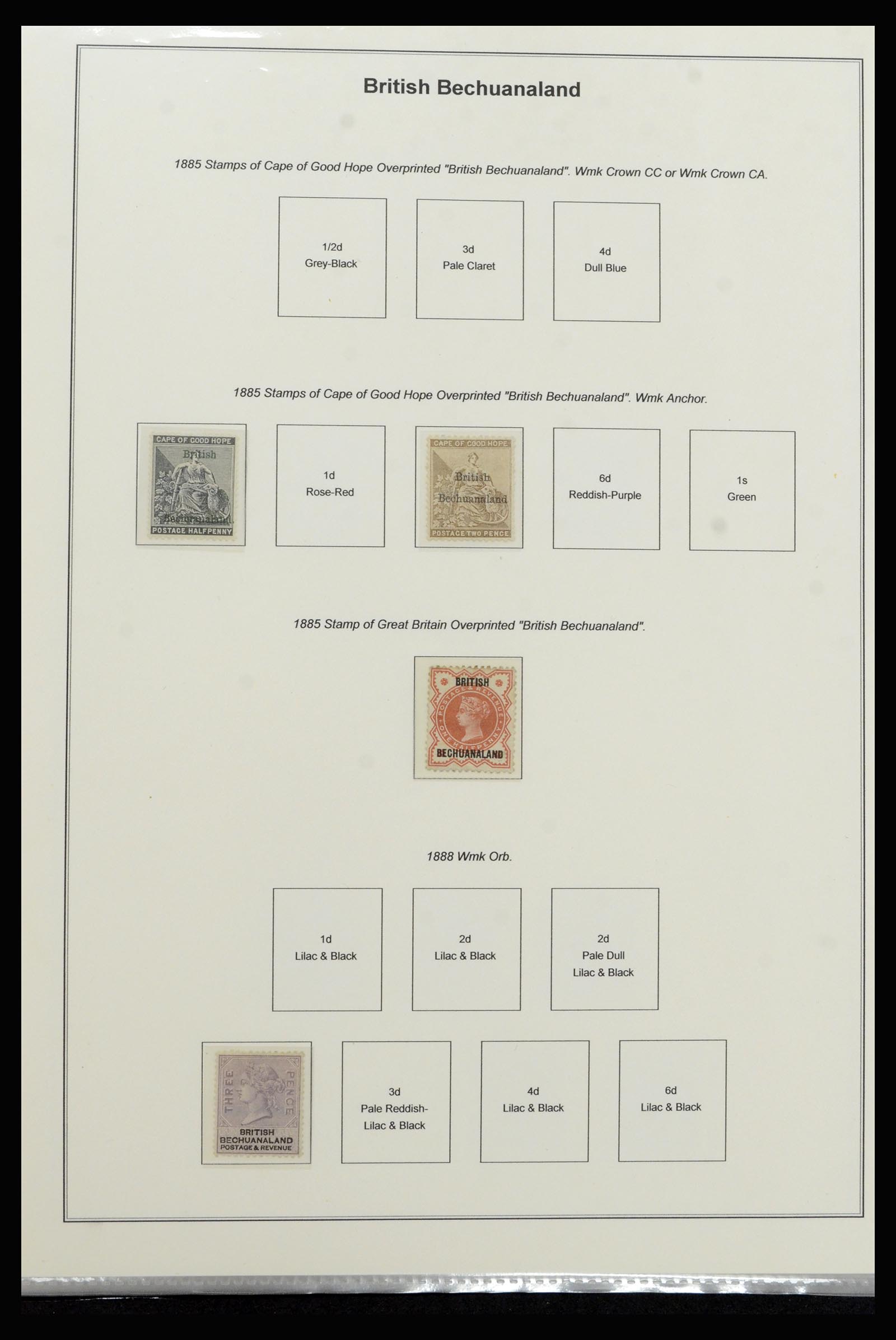 37199 001 - Postzegelverzameling 37199 Brits Bechuanaland 1885-1966.