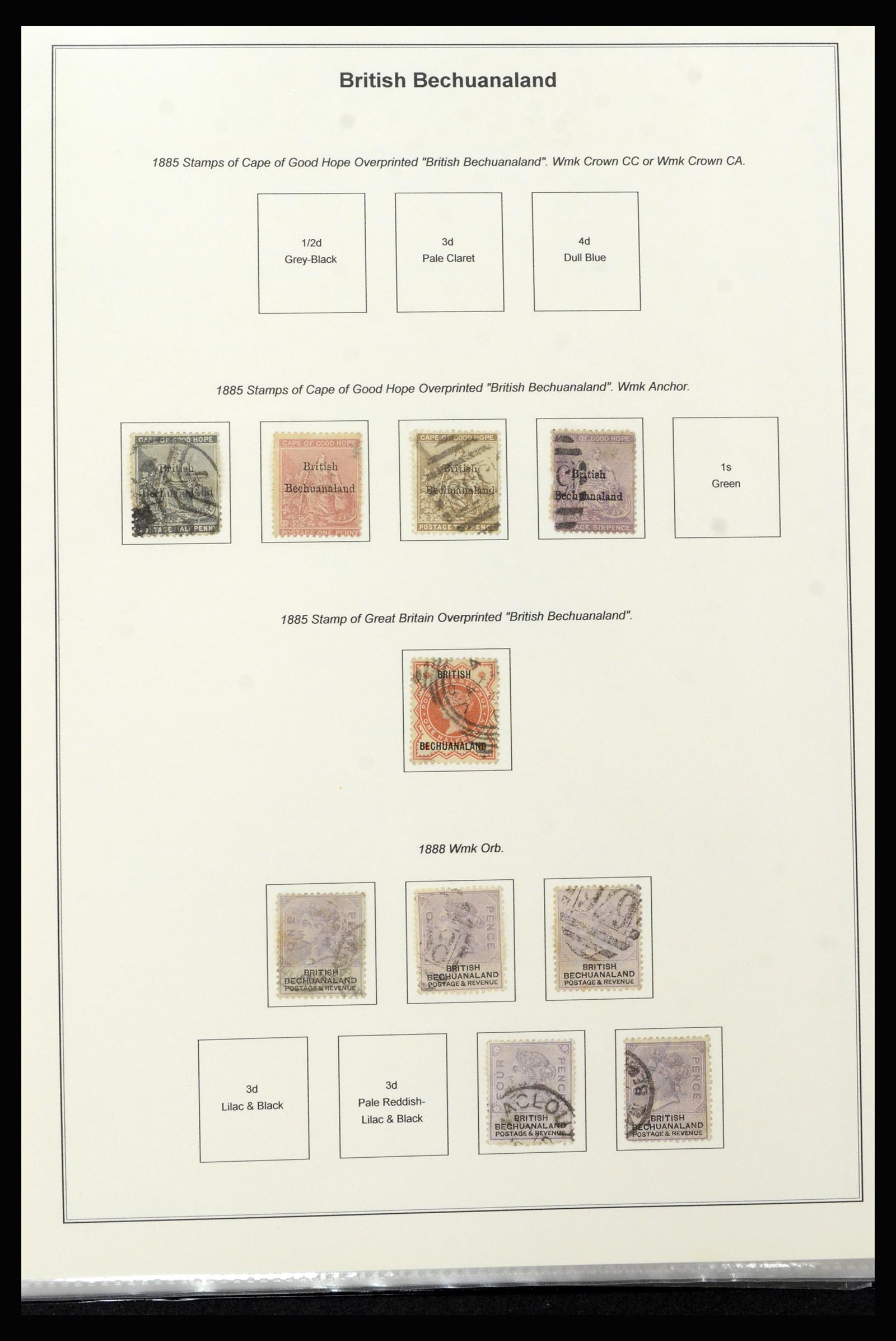 37199 002 - Postzegelverzameling 37199 Brits Bechuanaland 1885-1966.