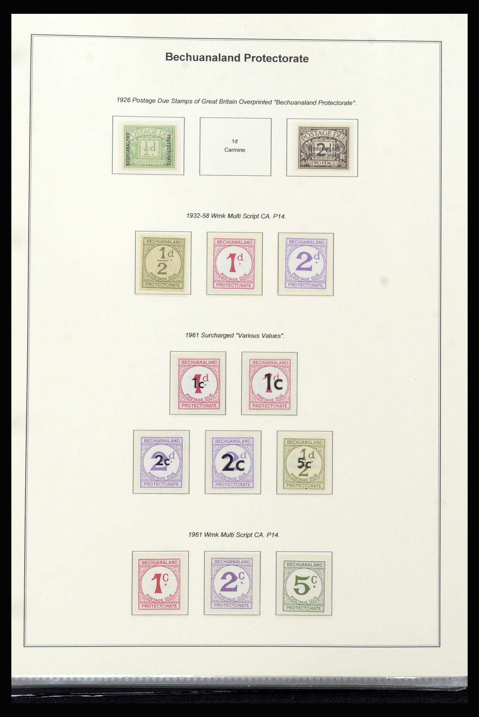 37199 033 - Postzegelverzameling 37199 Brits Bechuanaland 1885-1966.