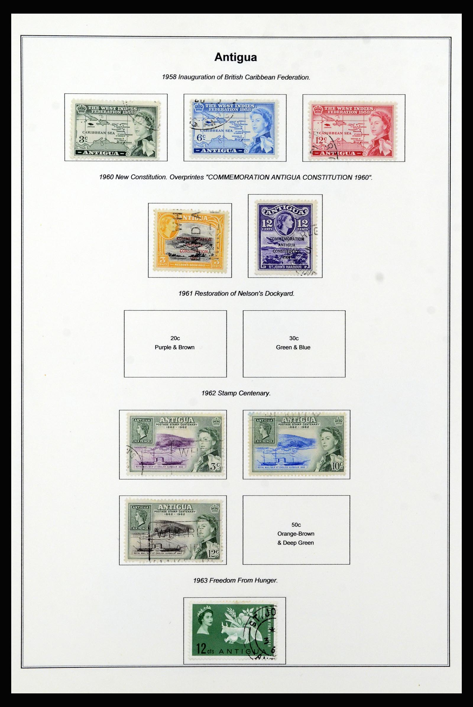 37202 011 - Stamp collection 37202 Antigua 1903-1970.