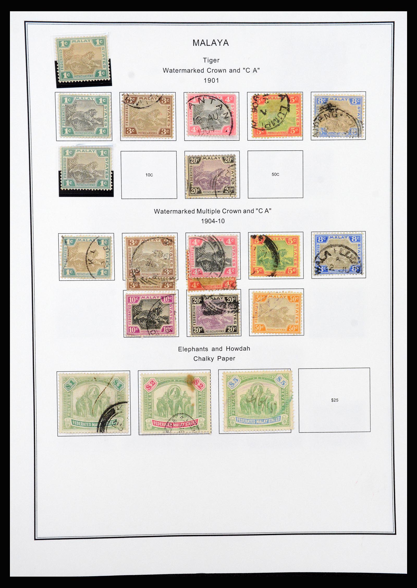37205 021 - Postzegelverzameling 37205 Maleisië en Staten 1867-1999.