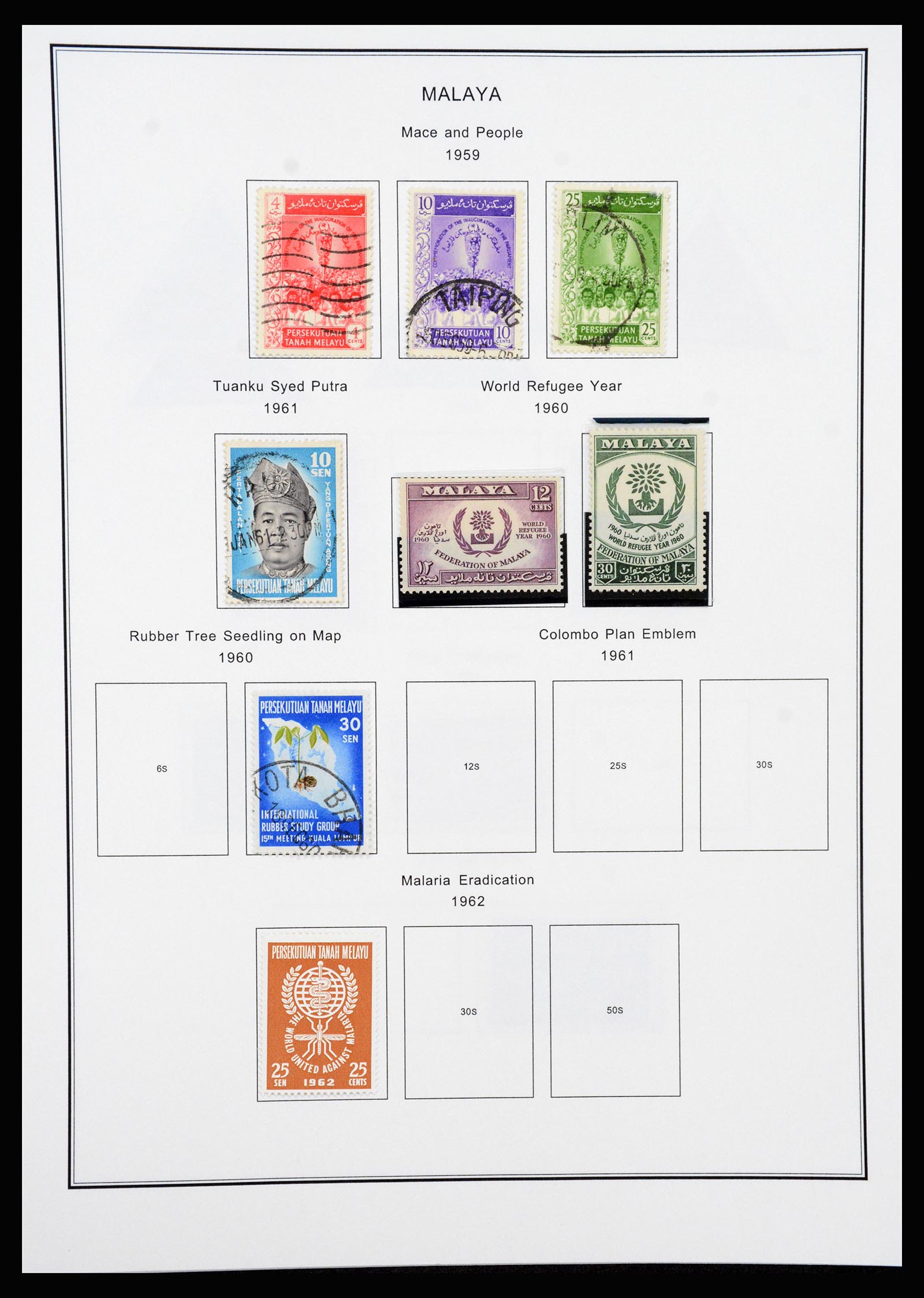 37205 025 - Postzegelverzameling 37205 Maleisië en Staten 1867-1999.