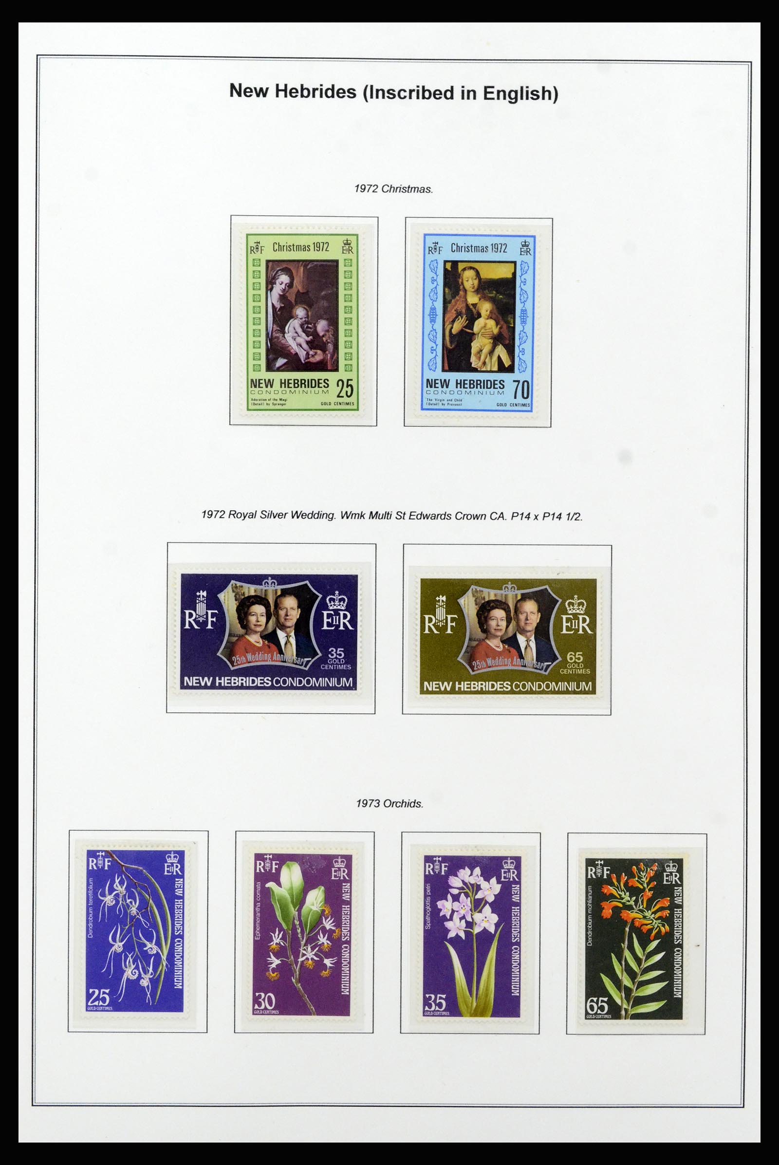 37206 010 - Postzegelverzameling 37206 Nieuwe Hebriden 1963-1979.