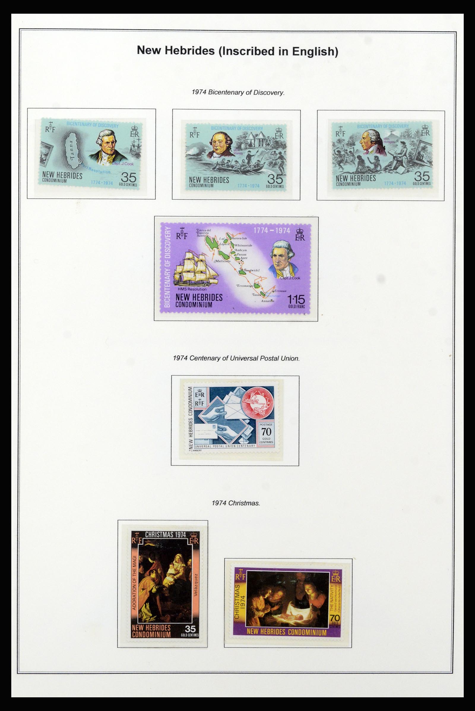 37206 012 - Postzegelverzameling 37206 Nieuwe Hebriden 1963-1979.