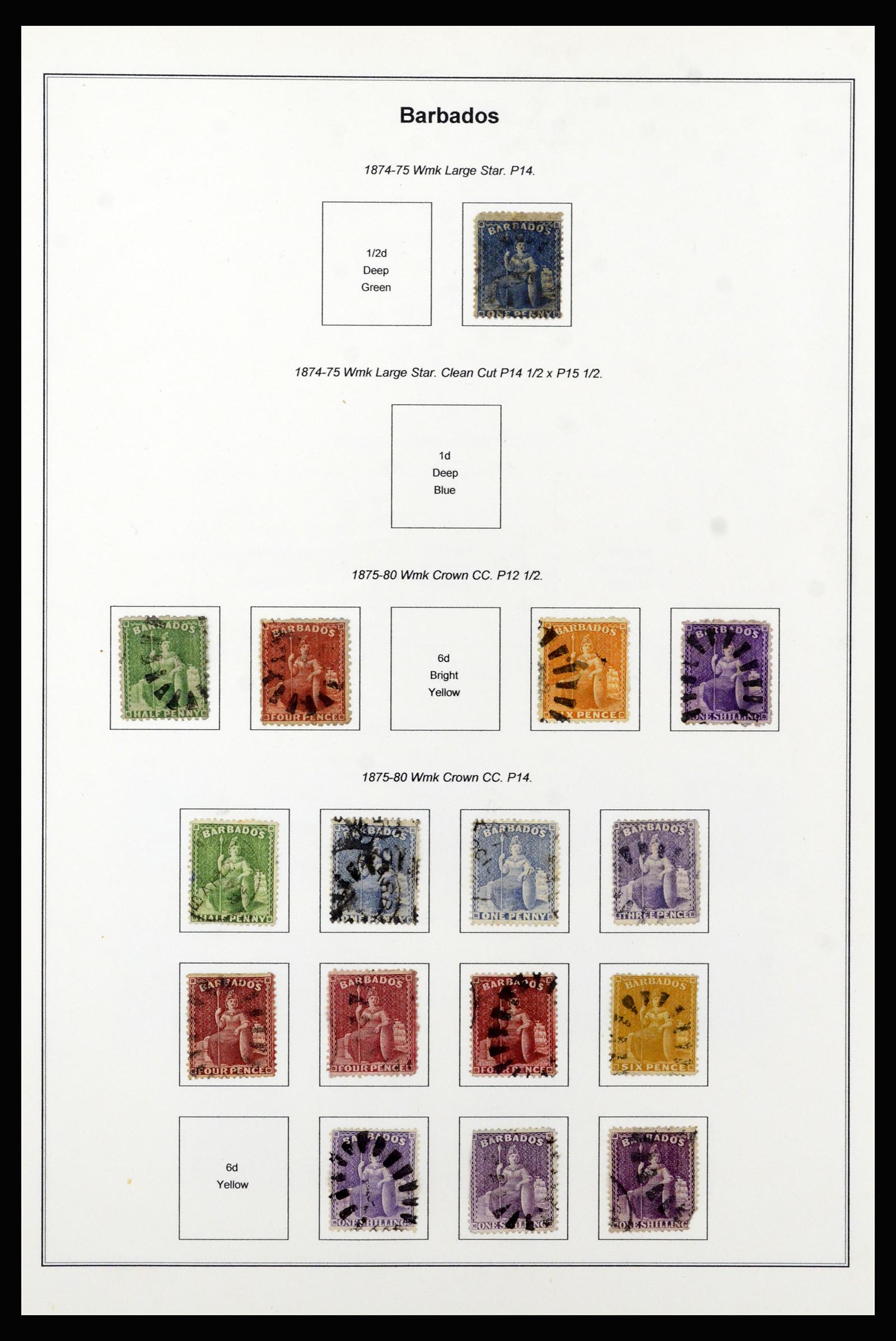 37208 005 - Postzegelverzameling 37208 Barbados 1850-1980.