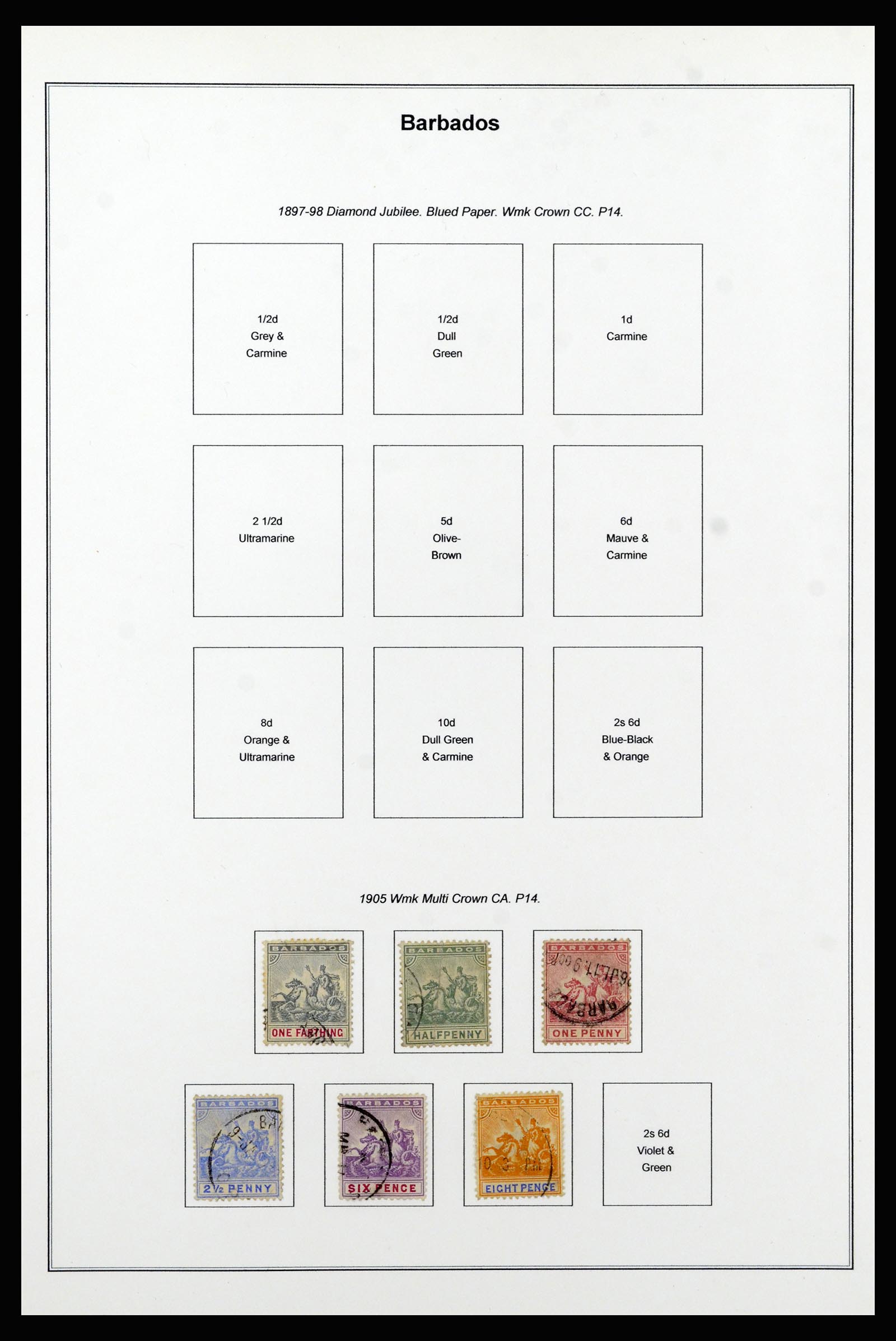 37208 009 - Postzegelverzameling 37208 Barbados 1850-1980.