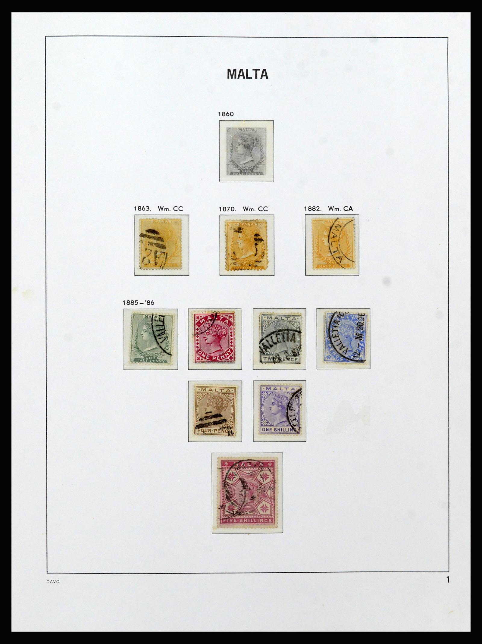 37212 001 - Postzegelverzameling 37212 Malta 1863-1989.