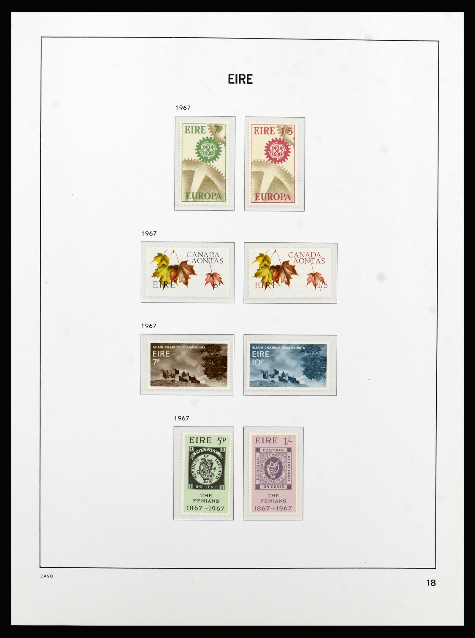 37213 018 - Postzegelverzameling 37213 Ierland 1922-1989.